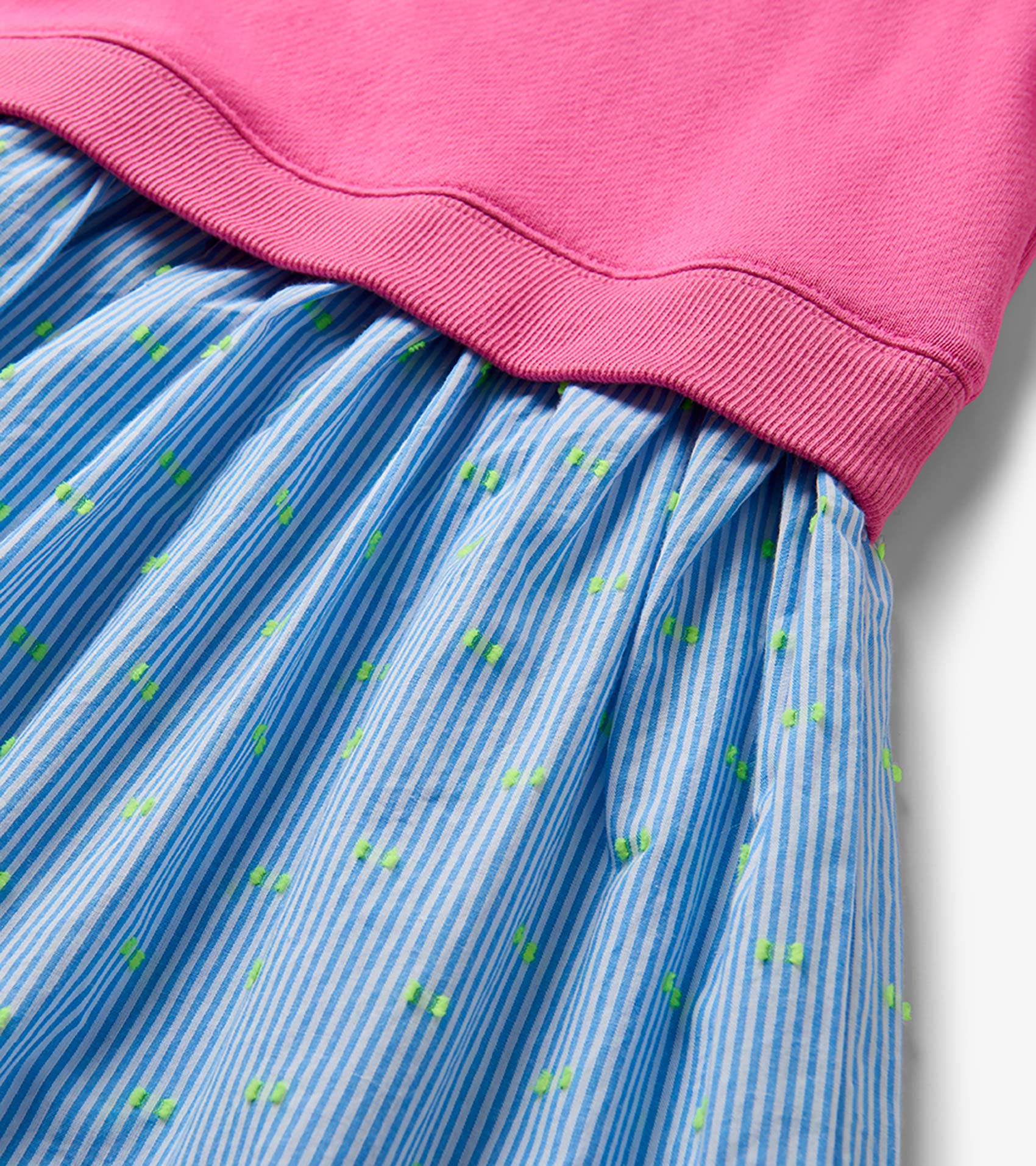 Girls Strawberry Moon Mixed Fabric Dress - Image 4