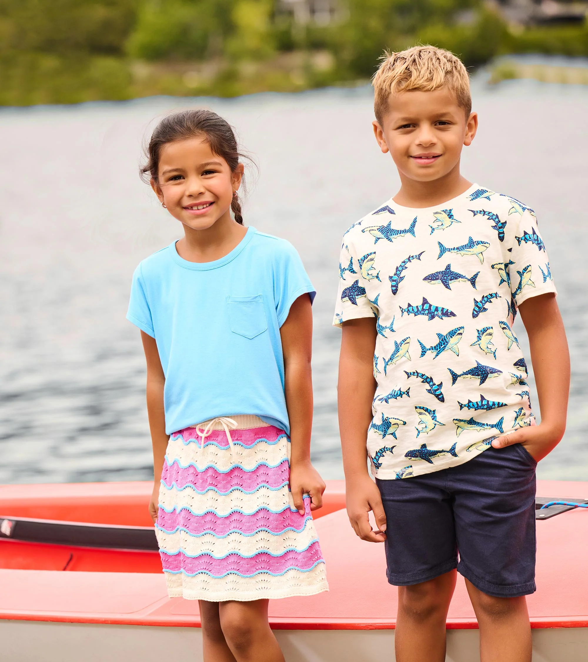 Girls Strawberry Moon Stripes Crochet Skirt - Image 2