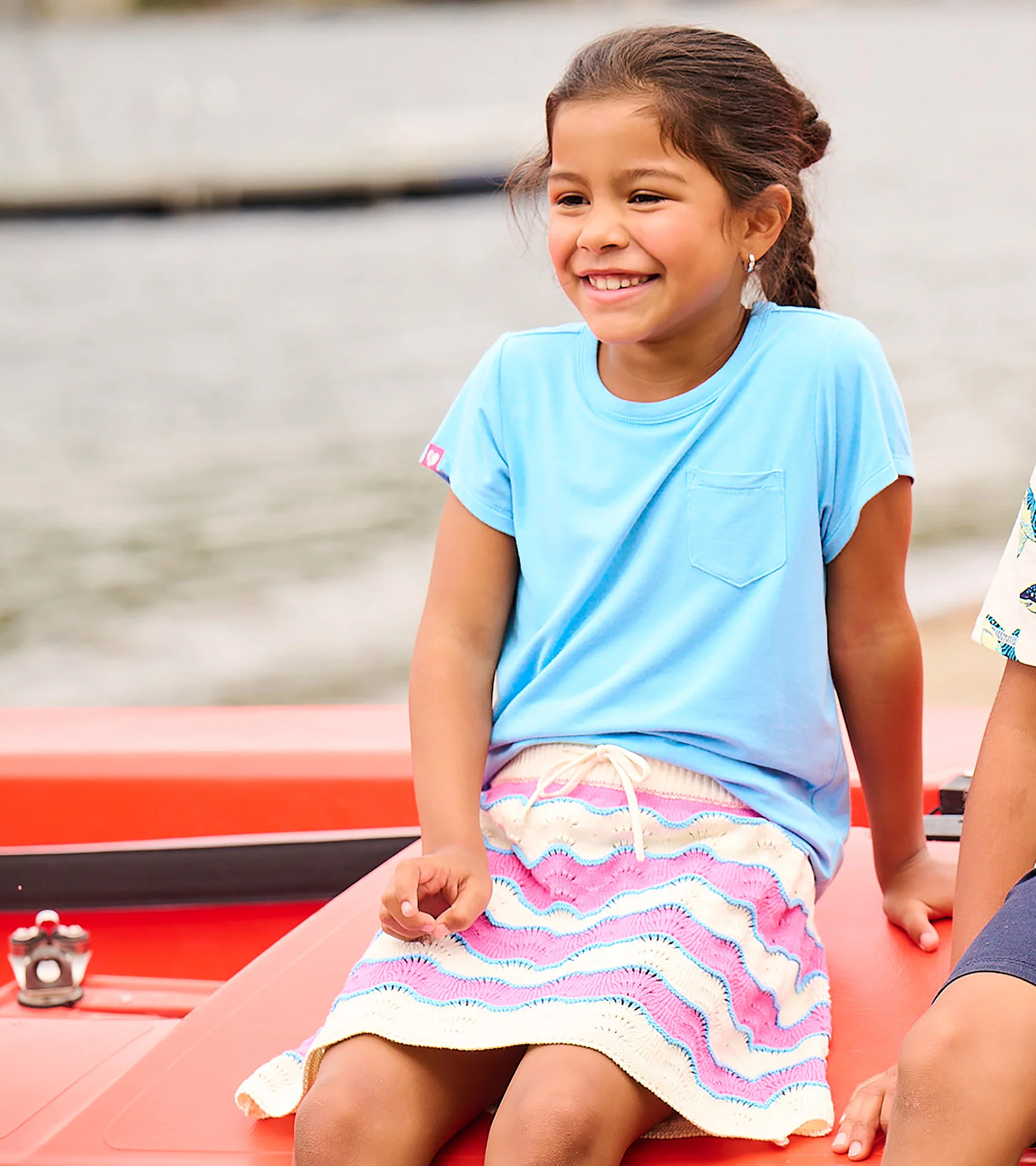 Girls Strawberry Moon Stripes Crochet Skirt - Image 3