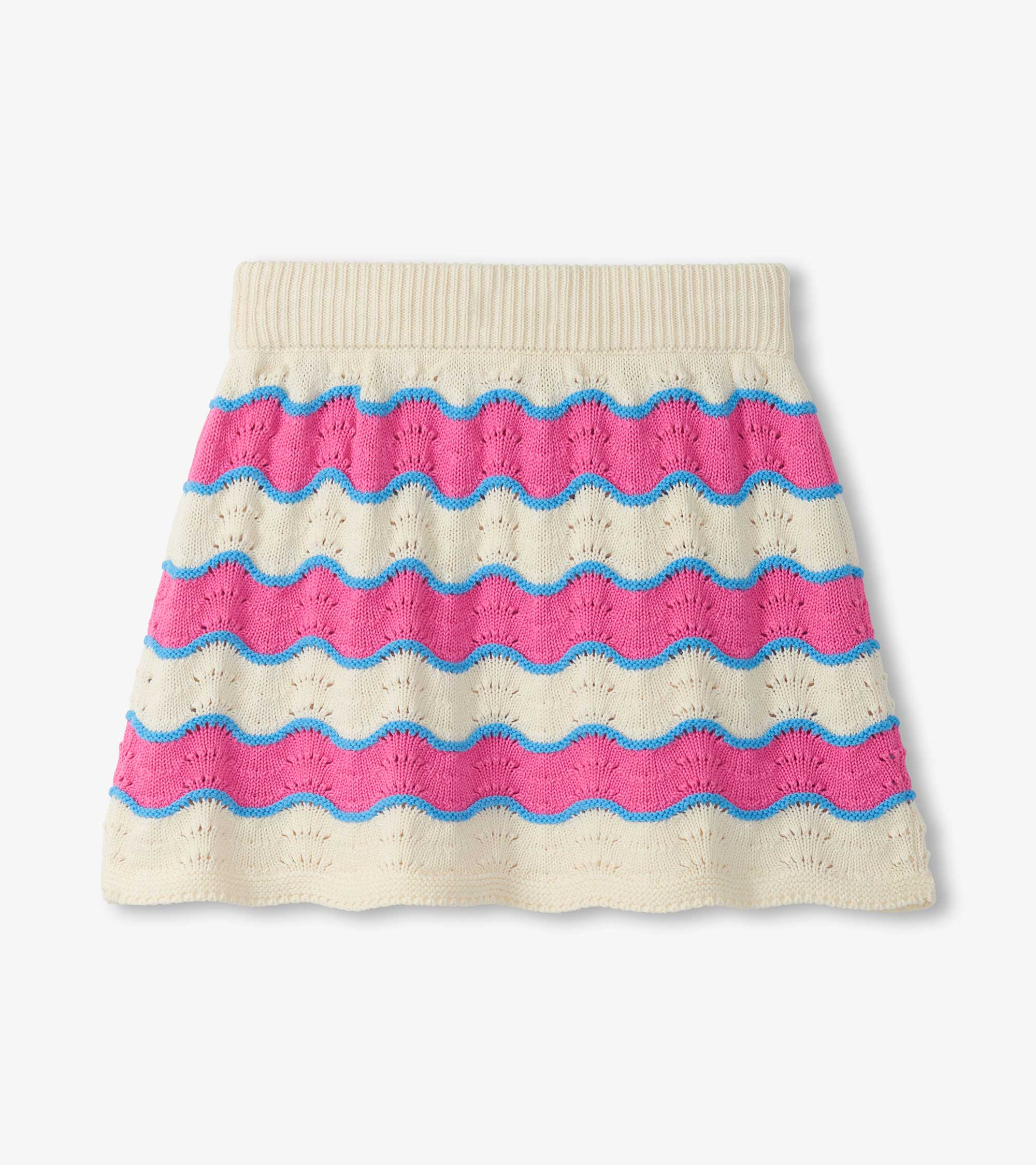 Girls Strawberry Moon Stripes Crochet Skirt - Image 4