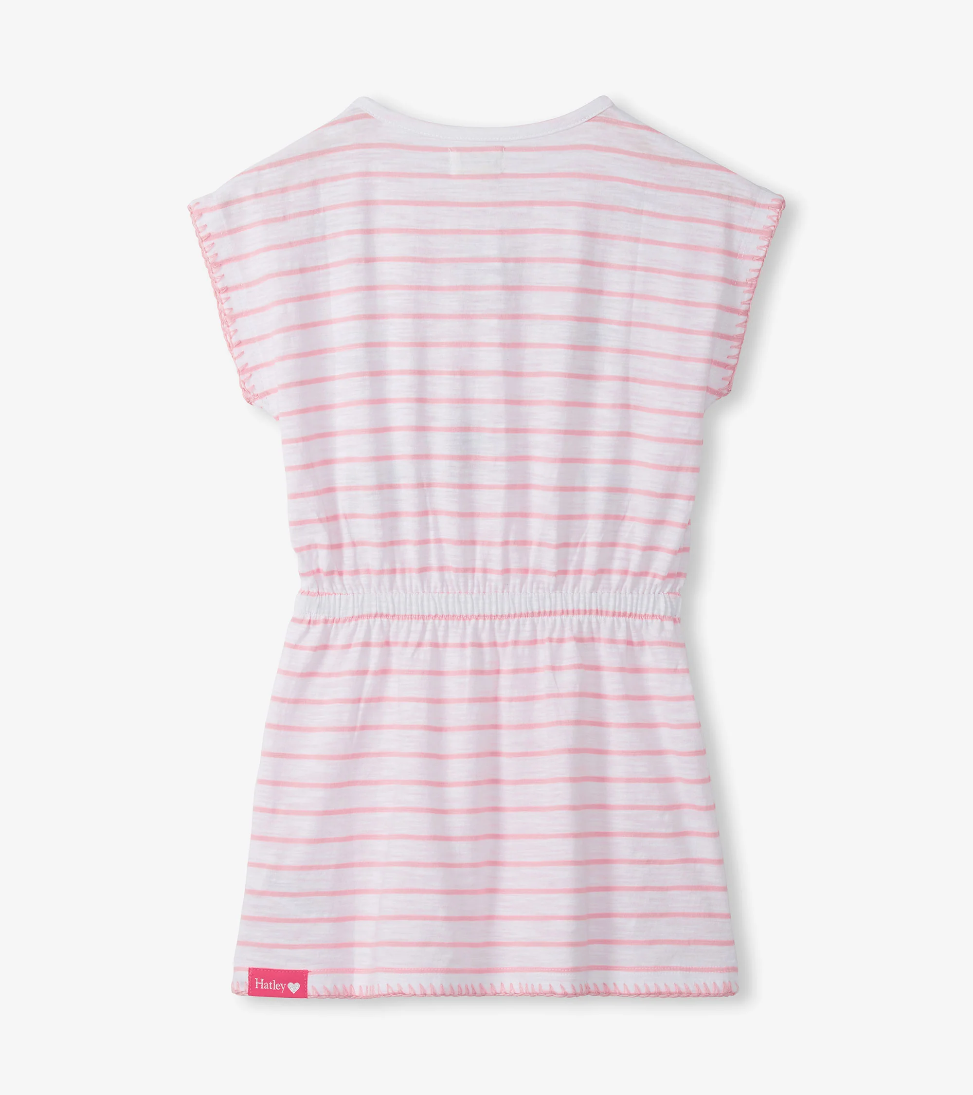 Girls Strawberry Stripes Cinched Waist Dress - Image 2