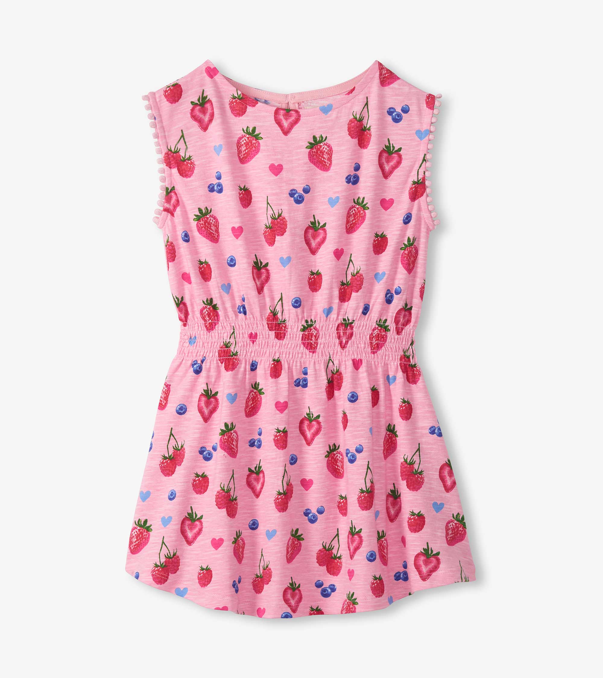 Girls Summer Berries Smocked Waist Dress