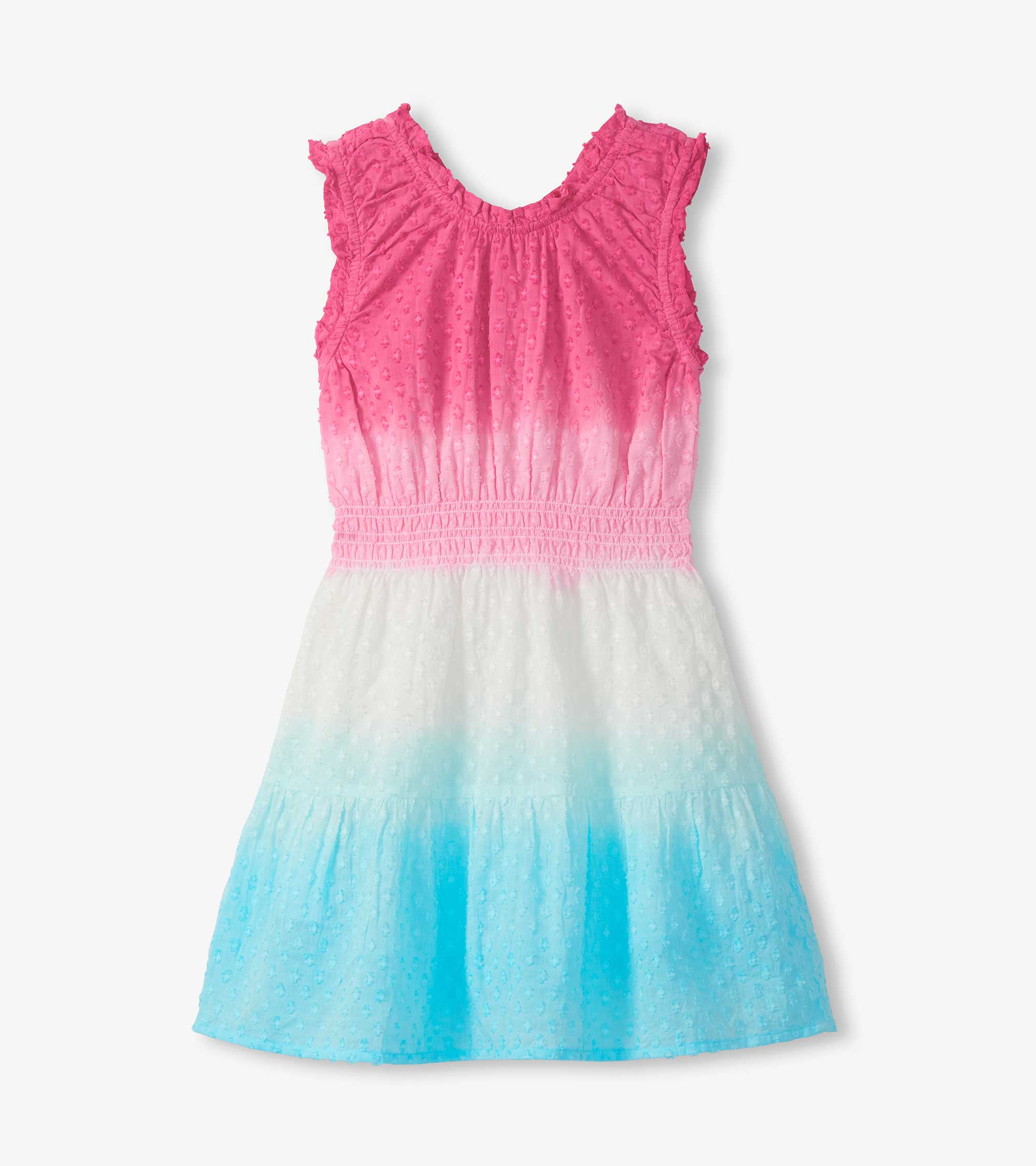 Girls Summer Garden Dip Dye Gathered Dress - Image 2