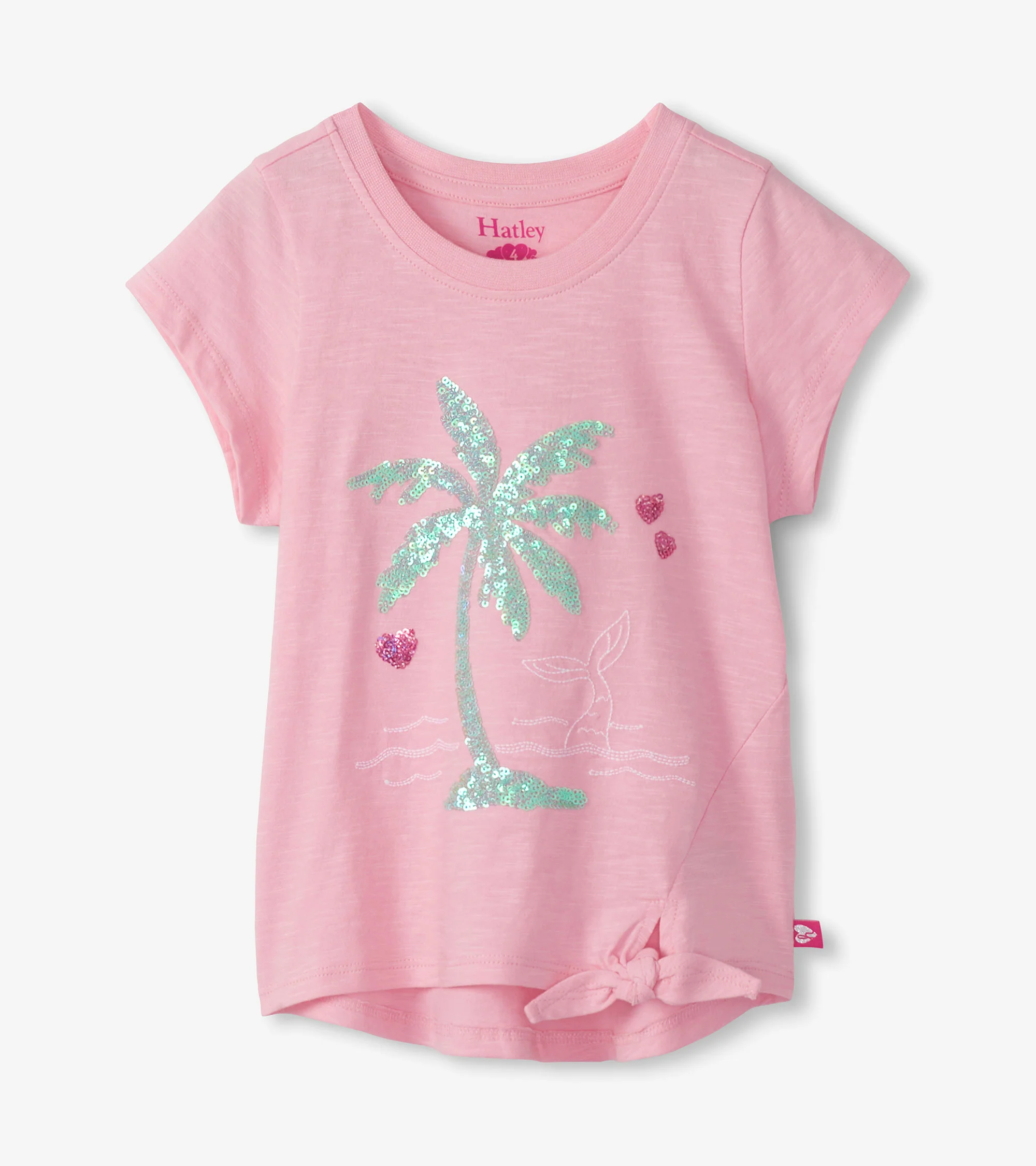 Girls Summer Palm Tie Front T-Shirt - Image 2