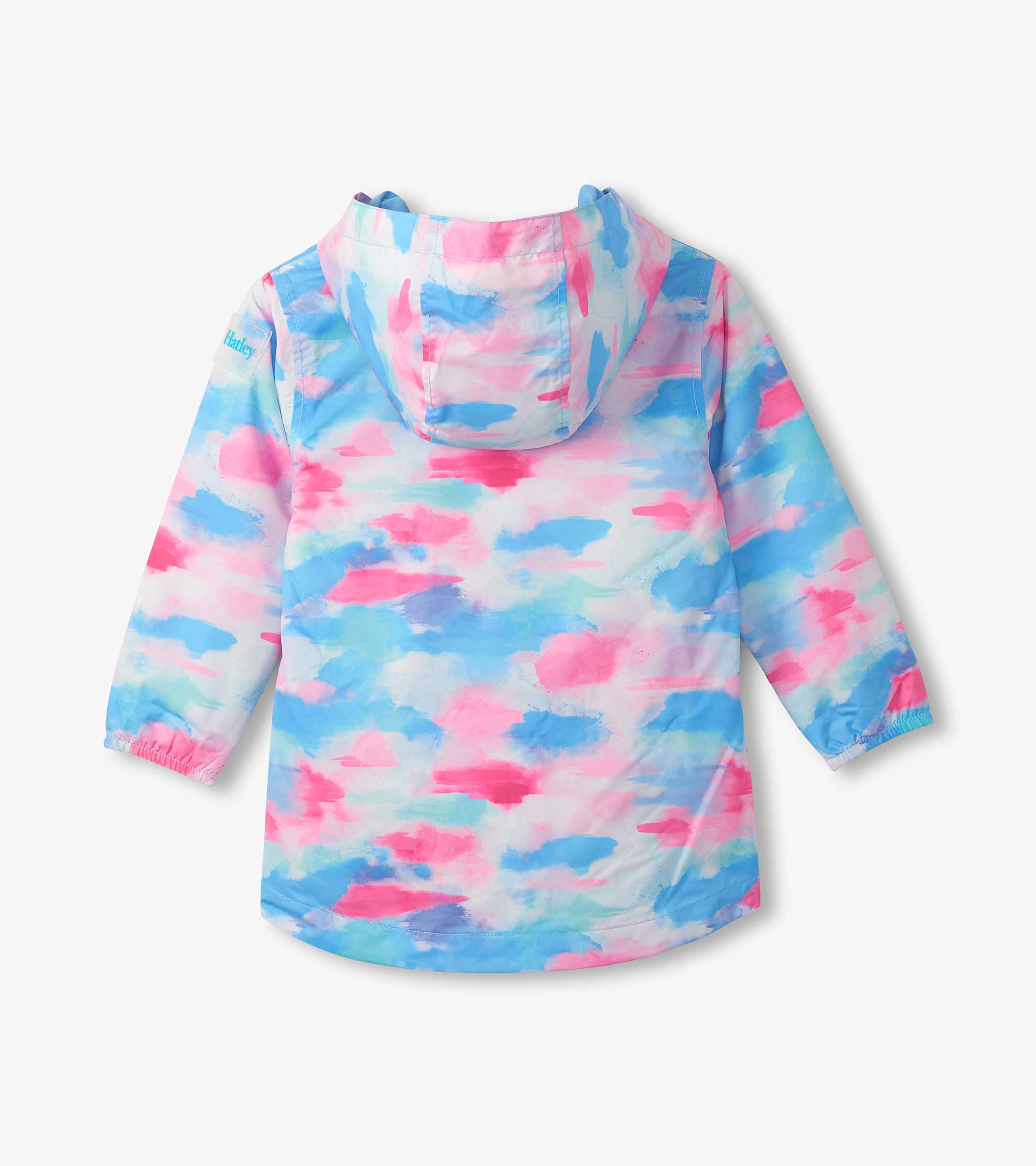 Girls Sunset Tie Dye Microfiber Rain Jacket - Image 4