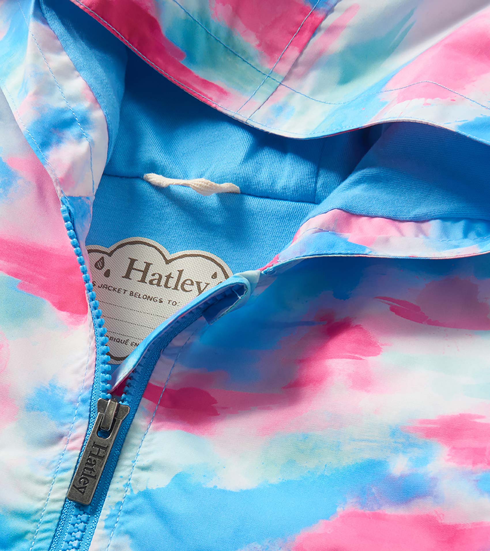 Girls Sunset Tie Dye Microfiber Rain Jacket - Image 5