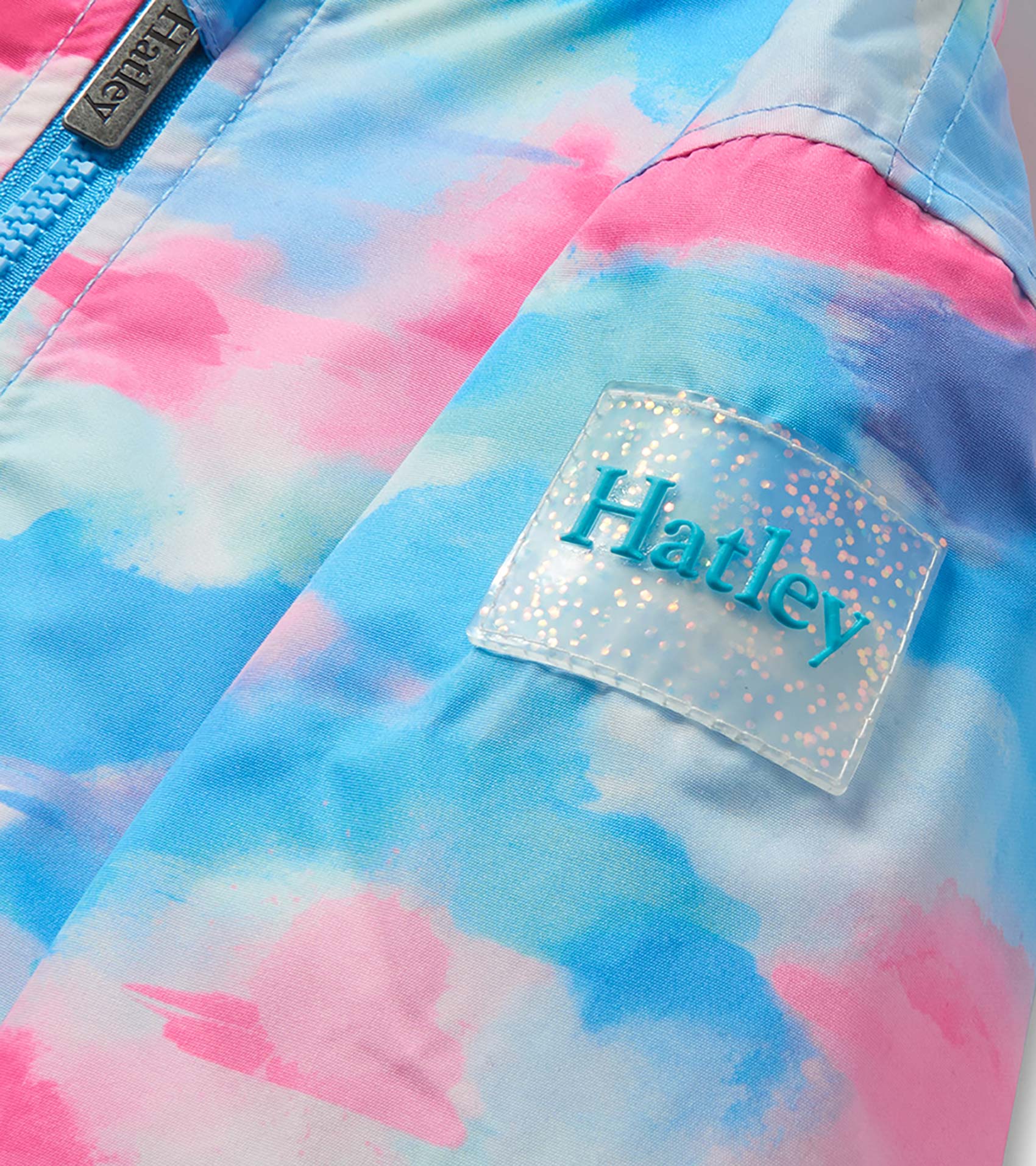 Girls Sunset Tie Dye Microfiber Rain Jacket - Image 6
