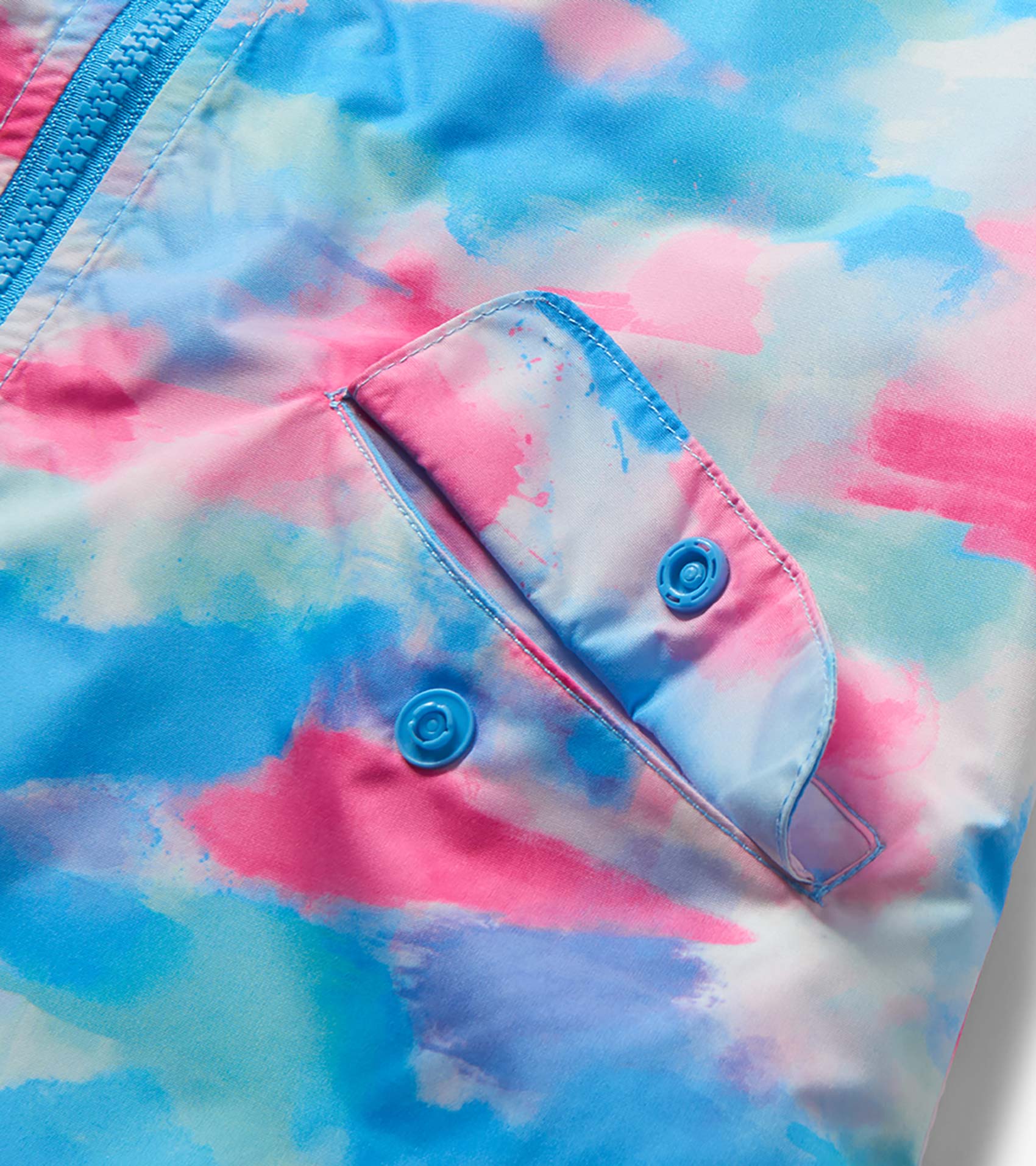 Girls Sunset Tie Dye Microfiber Rain Jacket - Image 7