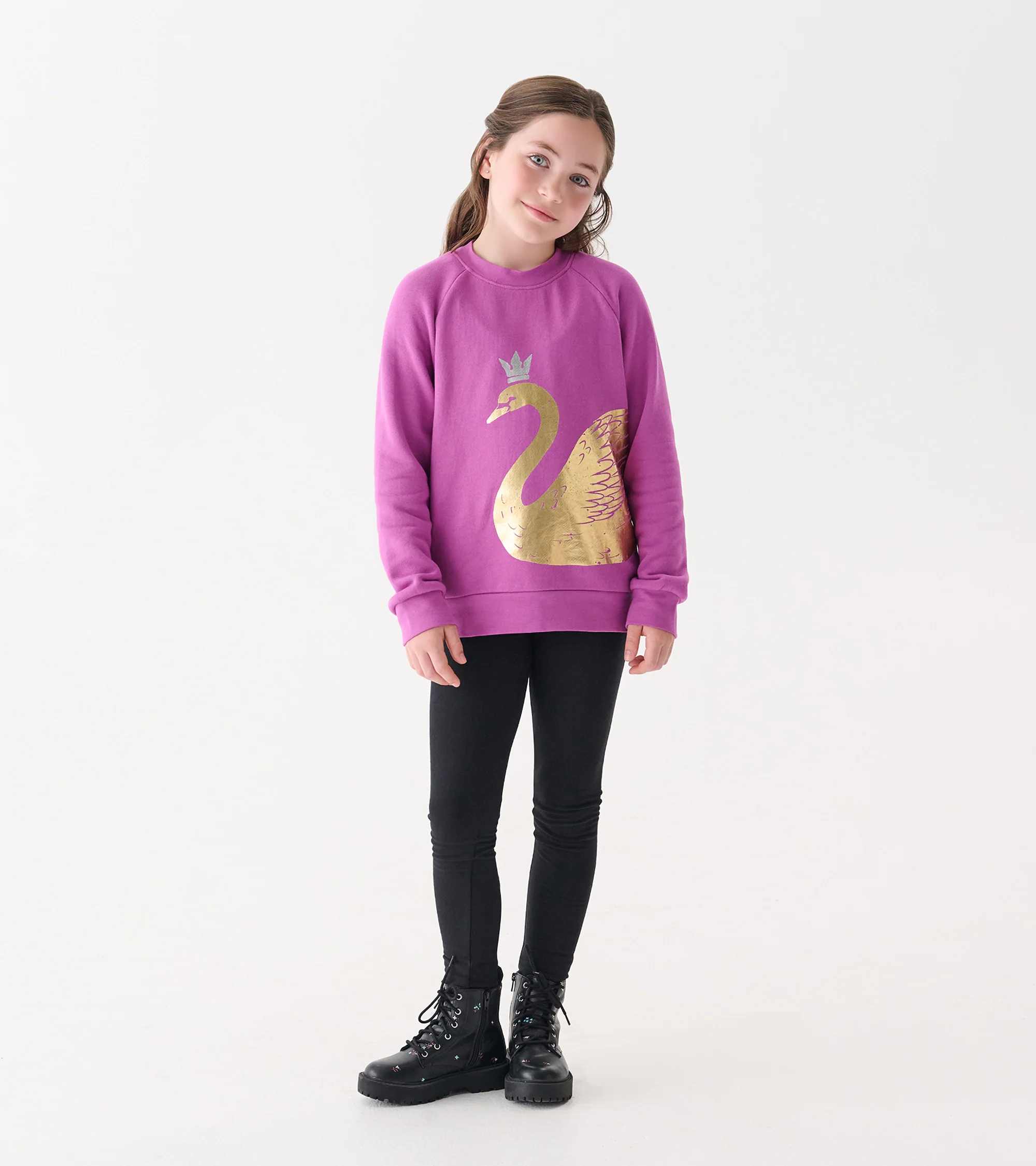 Girls Swan Slouchy Pullover - Image 2