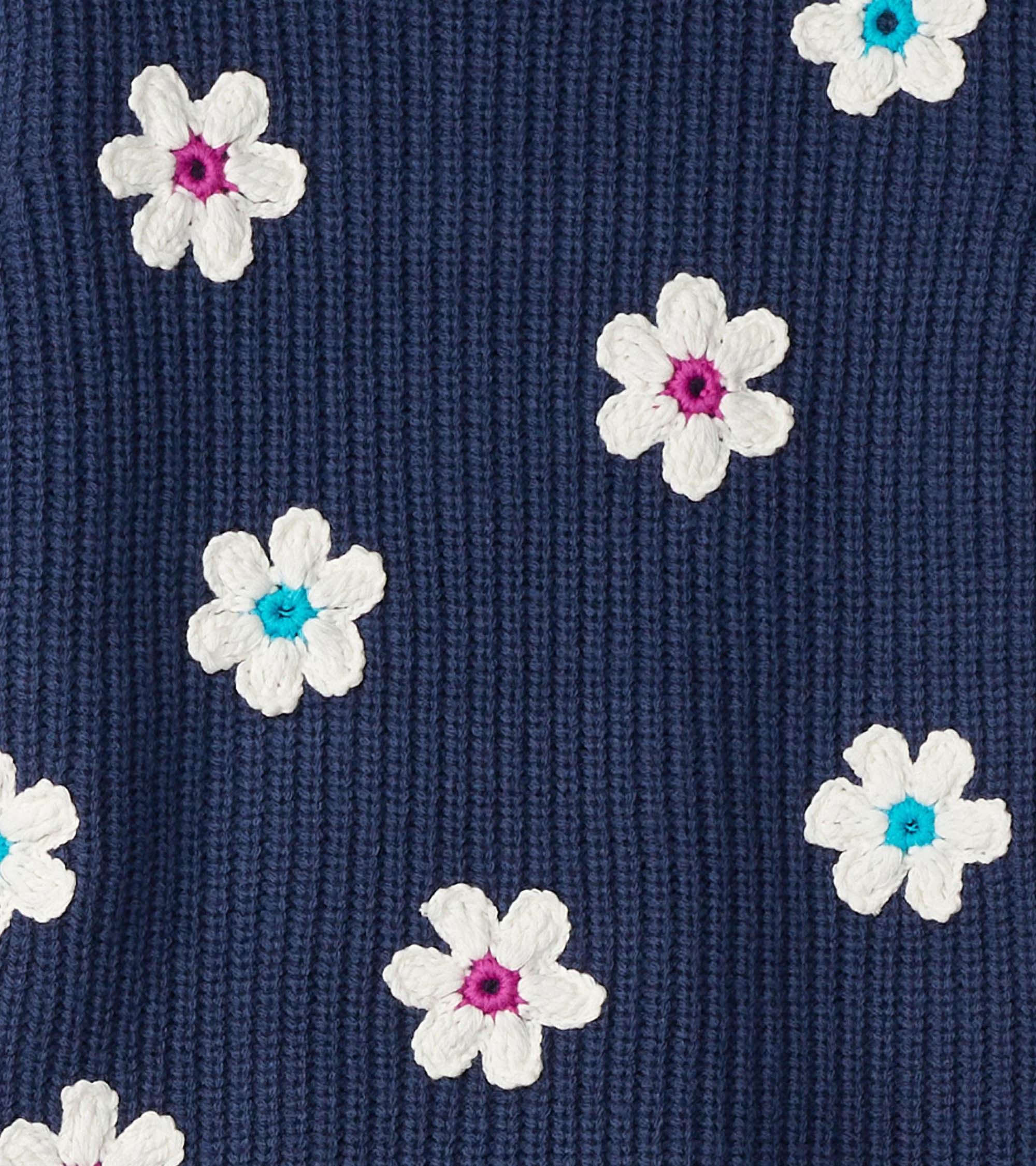 Girls Throwback Flowers Fluffy Sleeve Sweater Tunic - Image 3