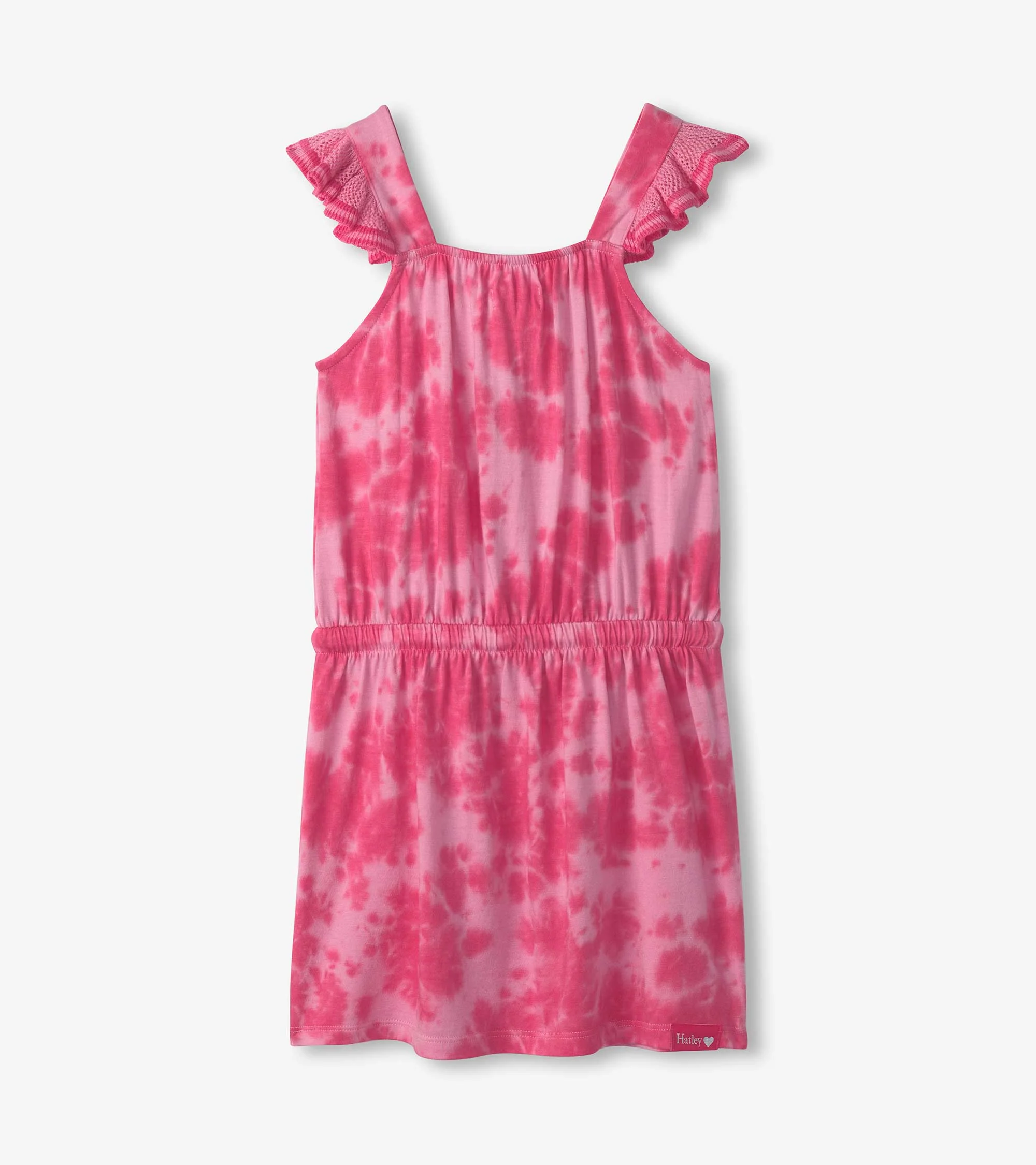 Girls Tie Dye Crush Crochet Bodice Dress - Image 2