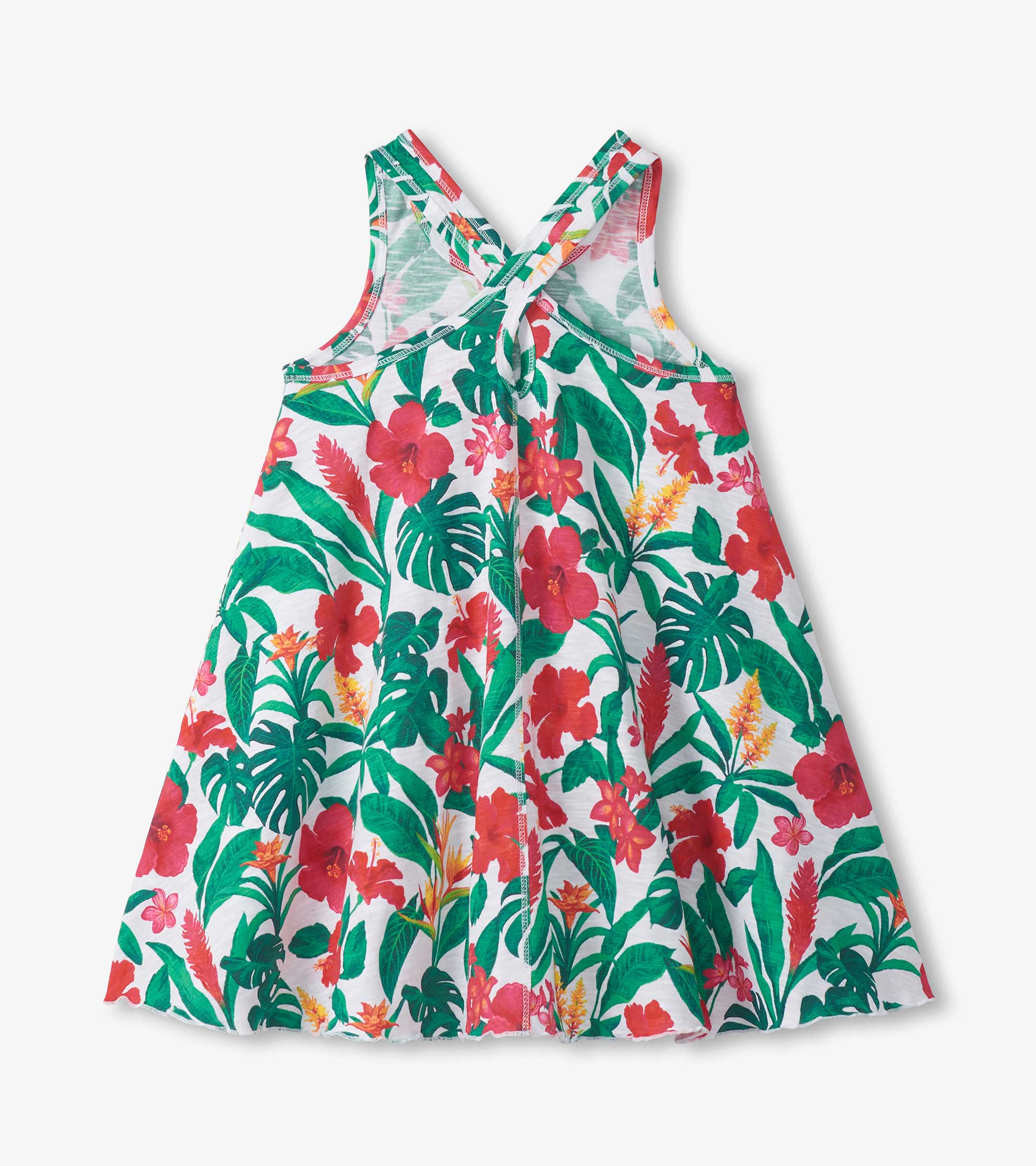 Girls Tropical Flowers Trapeze Dress - Image 2