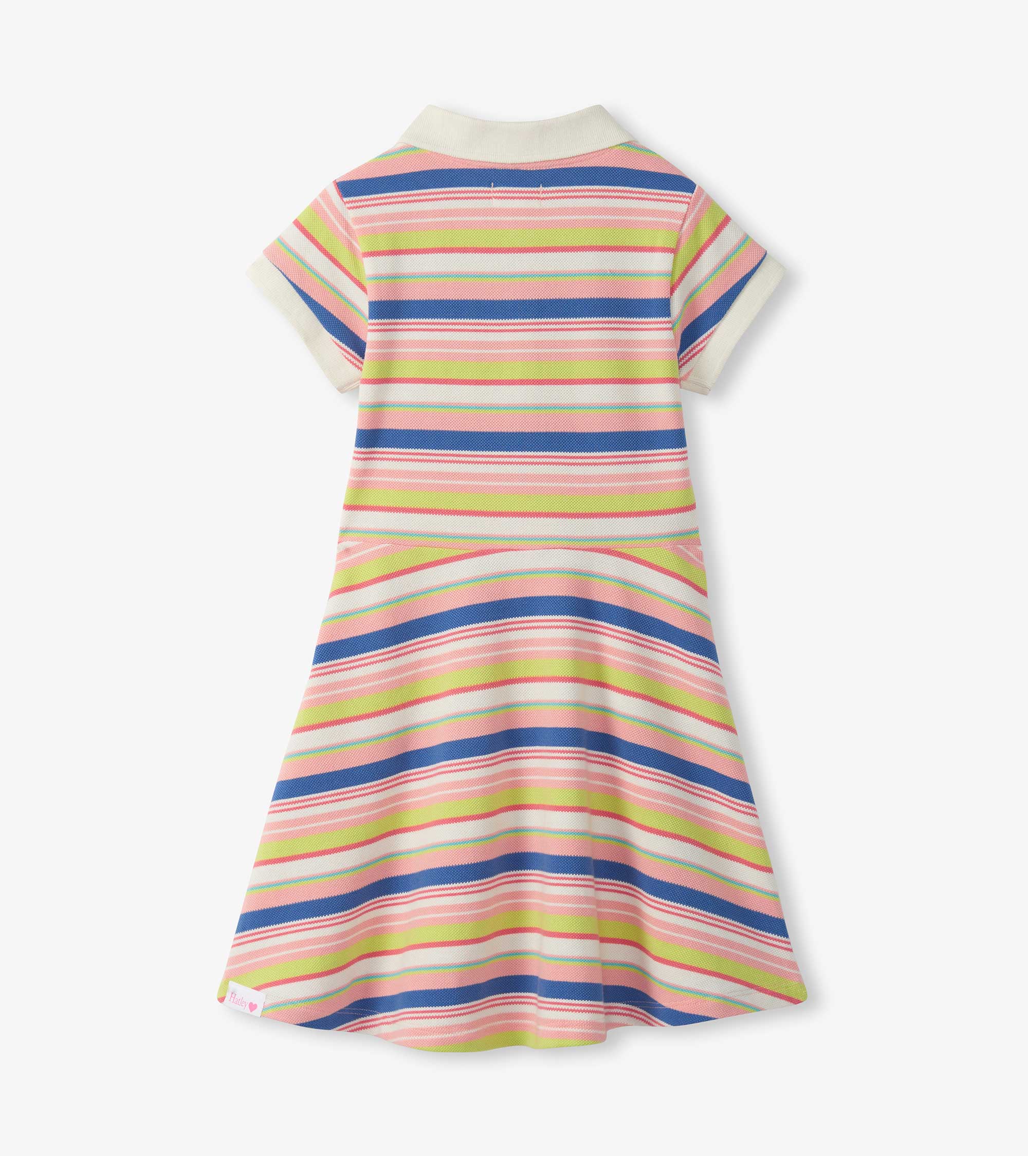 Girls Vintage Camp Stripe Pique Polo Dress - Image 2