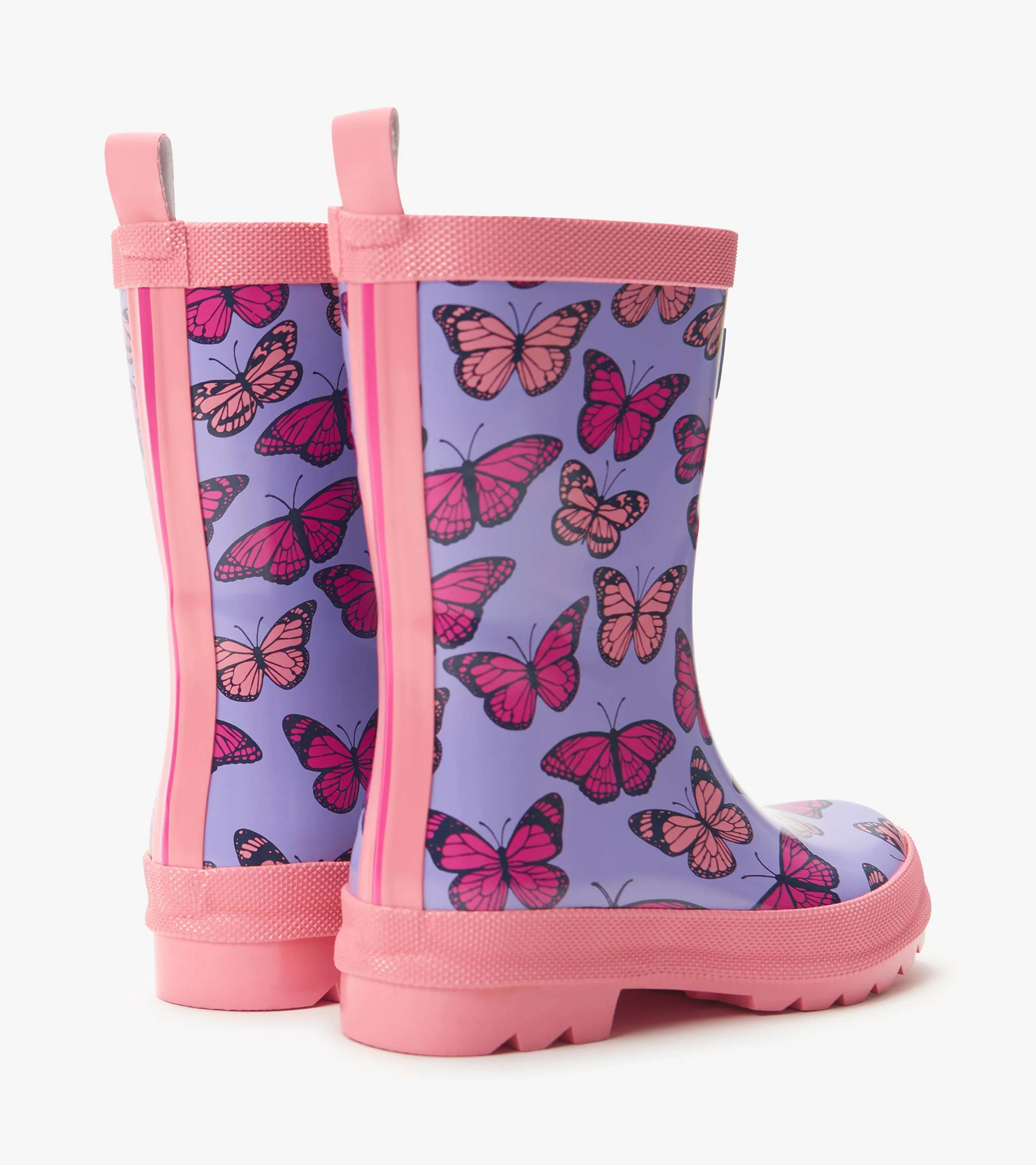 Girls Violet Butterflies Shiny Rain Boots - Image 4