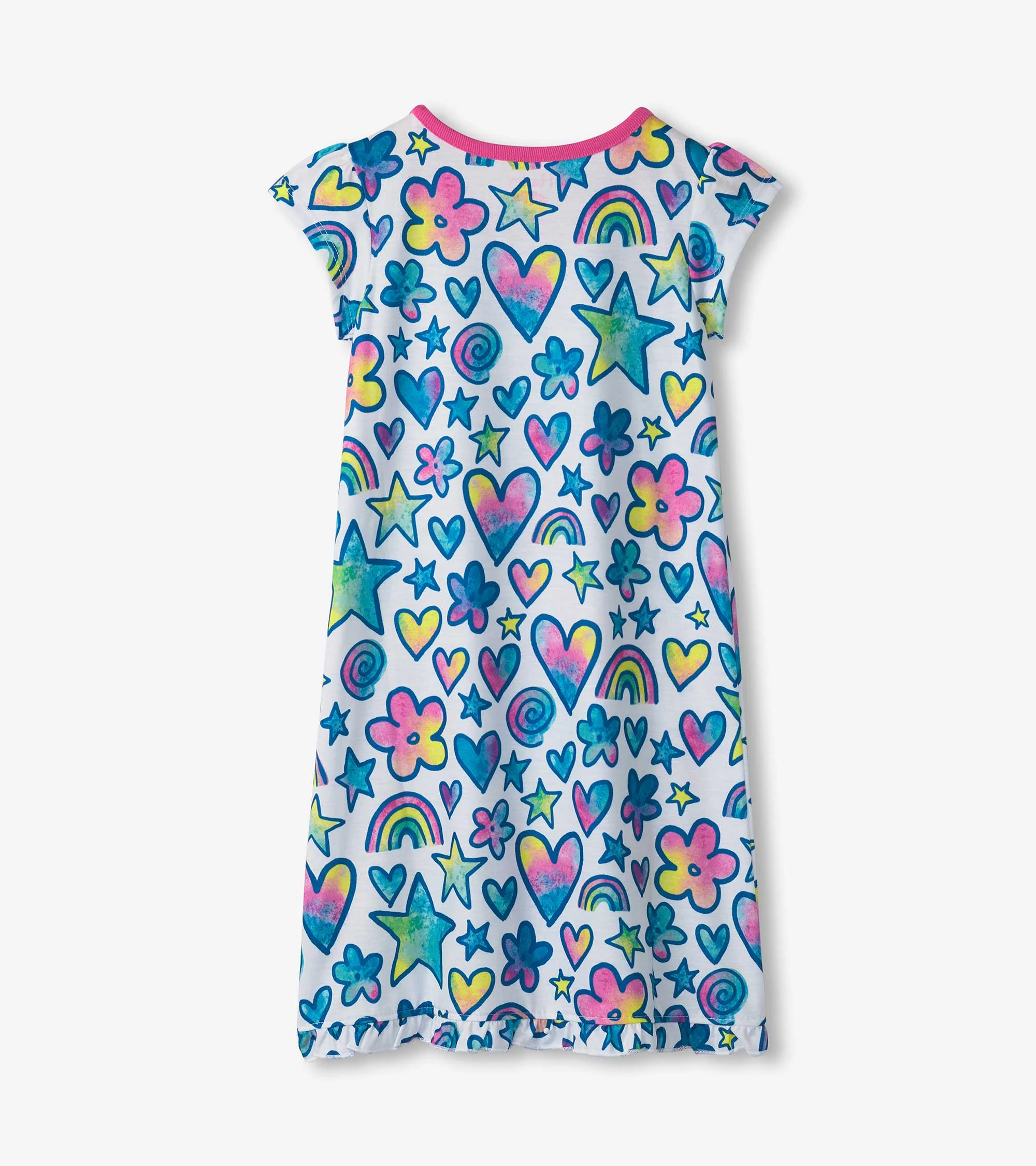 Girls Watercolour Doodles Nightdress - Image 2