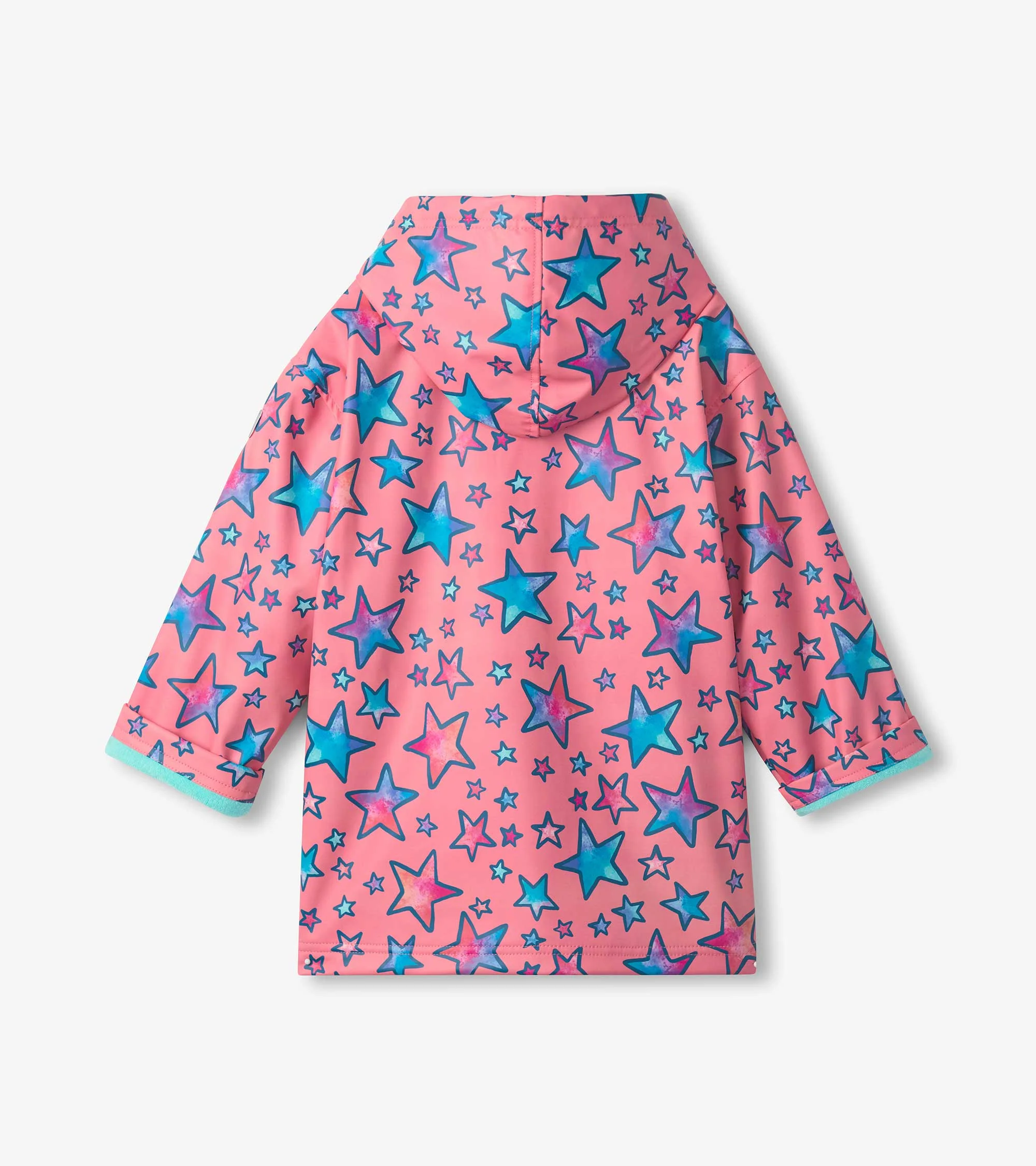Girls Watercolour Doodles Zip-Up Rain Jacket - Image 3
