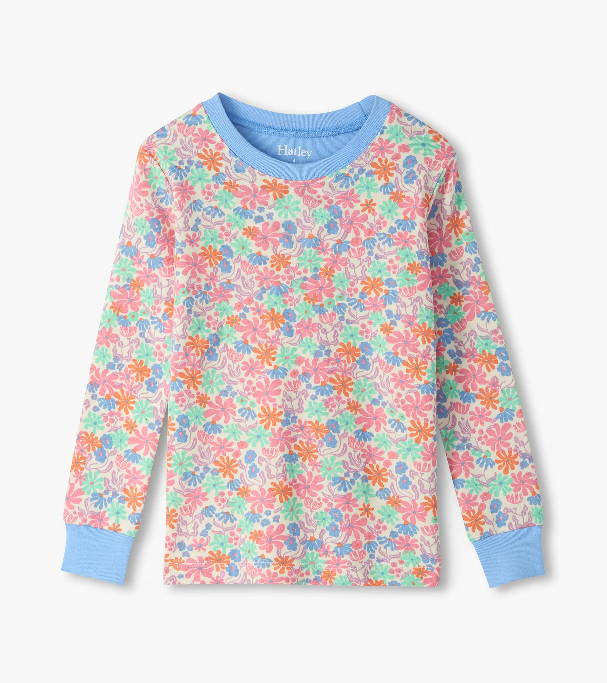 Girls Whimsical Flowers Cotton Pajama Set - Image 2