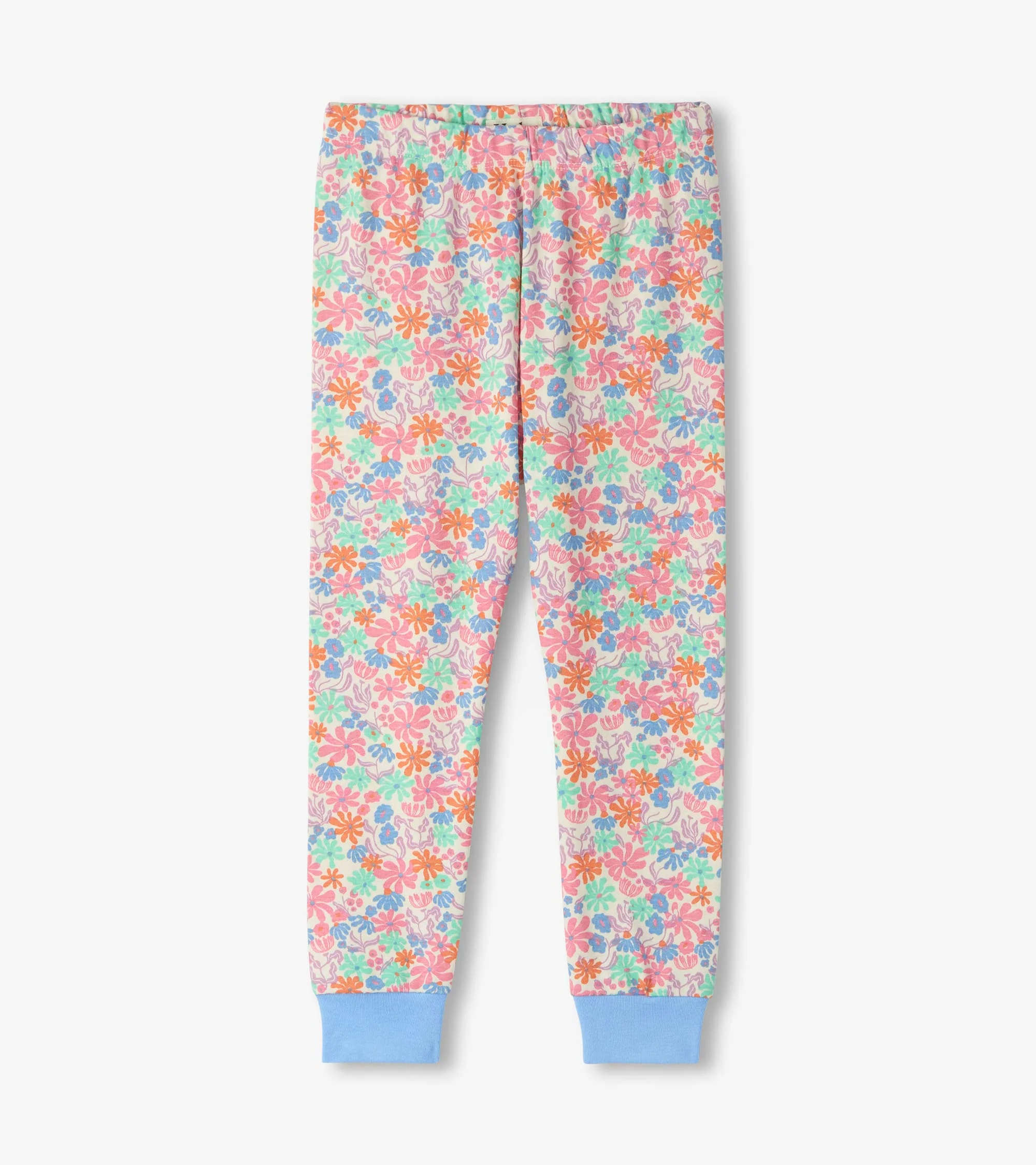 Girls Whimsical Flowers Cotton Pajama Set - Image 3