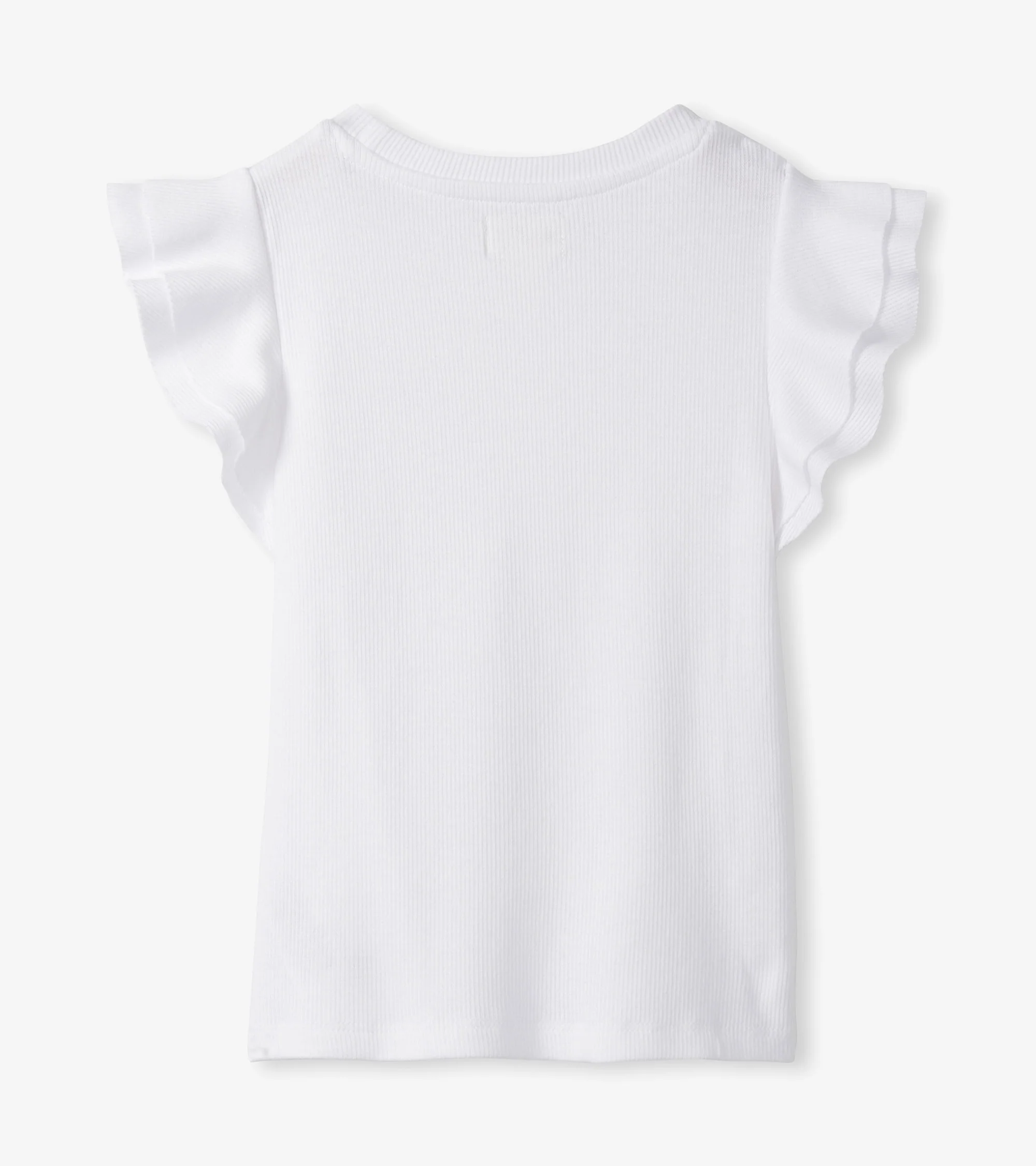 Girls White Ruffle Sleeve Tank - Image 3