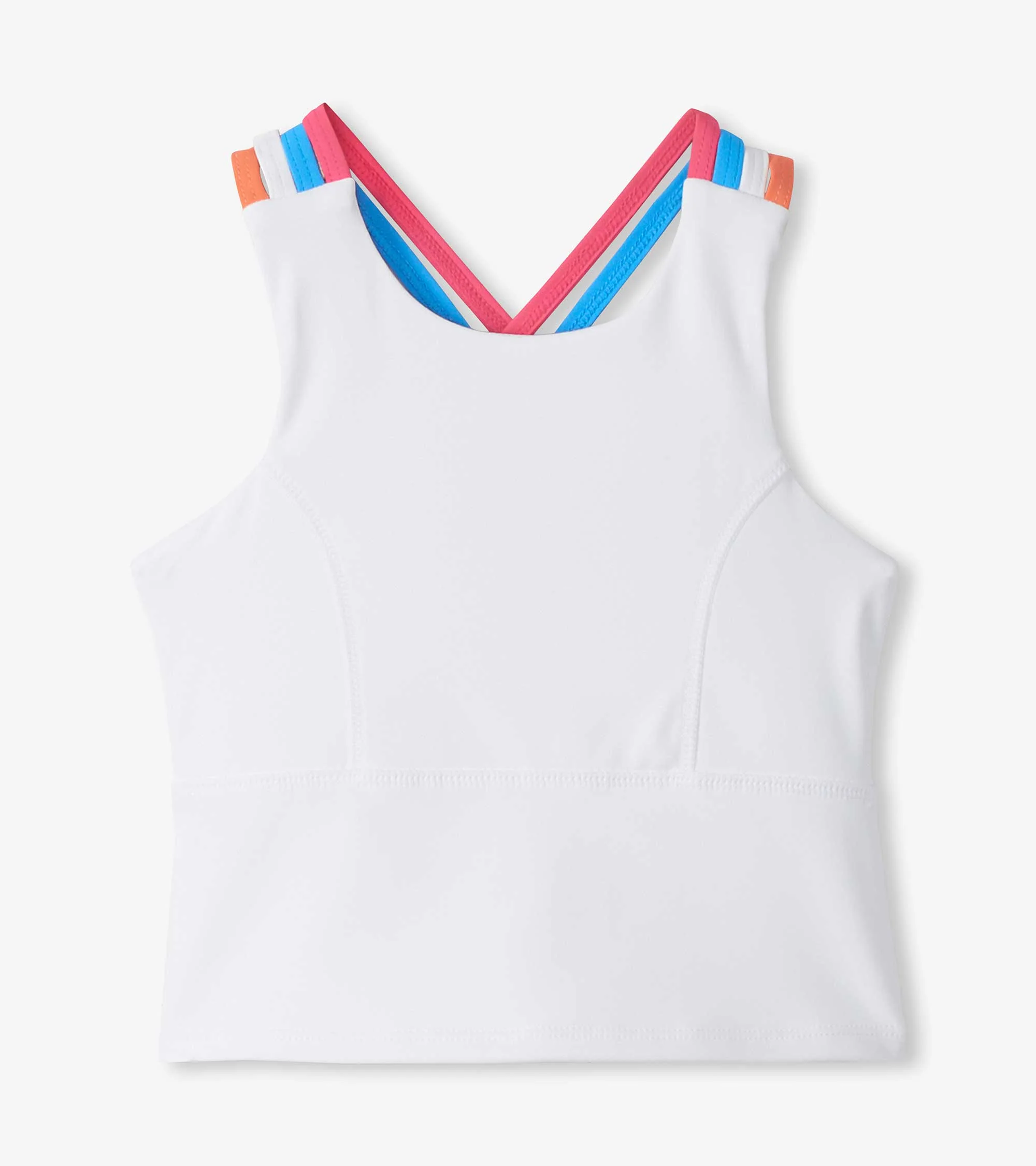 Girls White Strappy Active Tank - Image 2