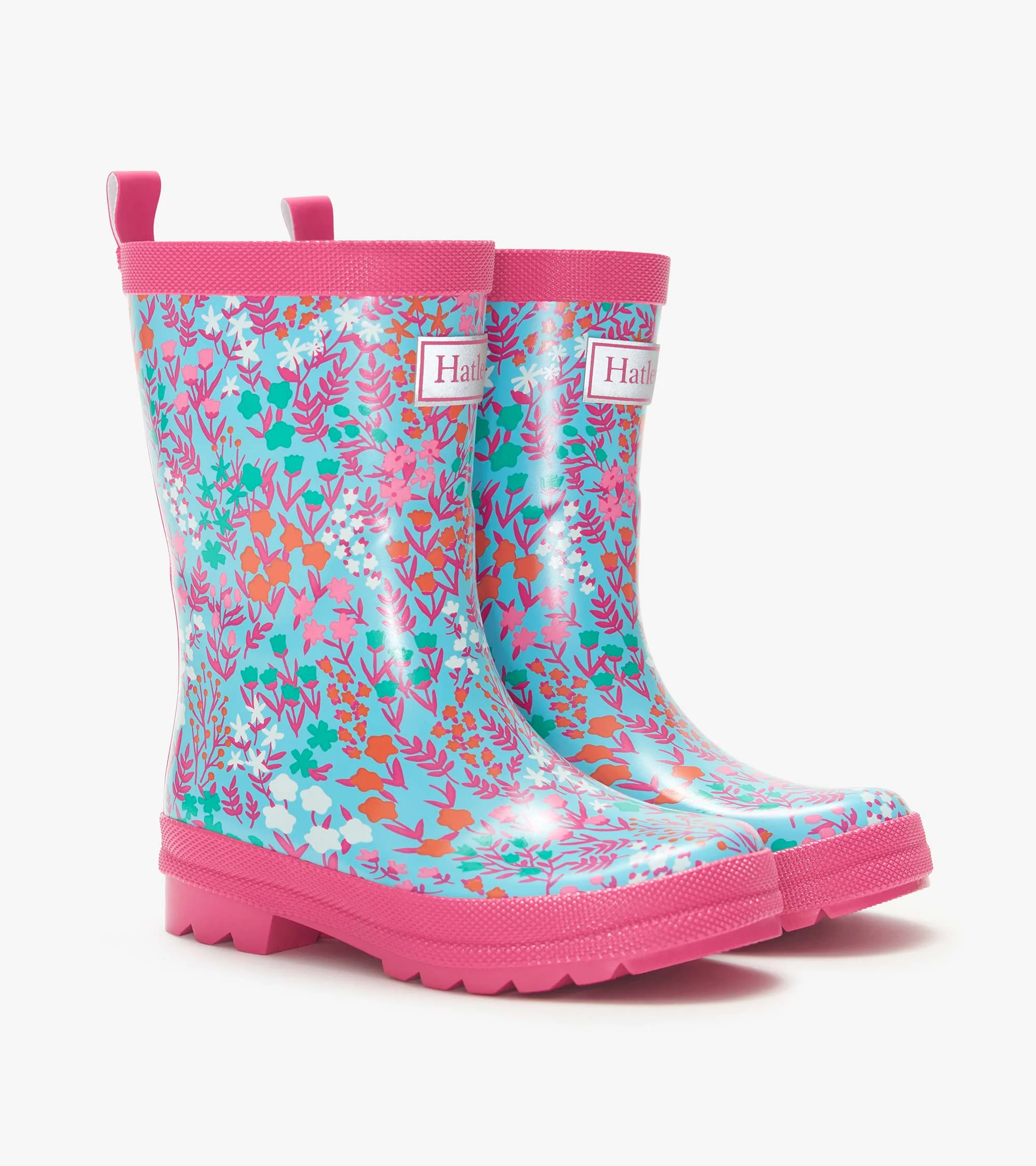Girls Wildflowers Shiny Rain Boots