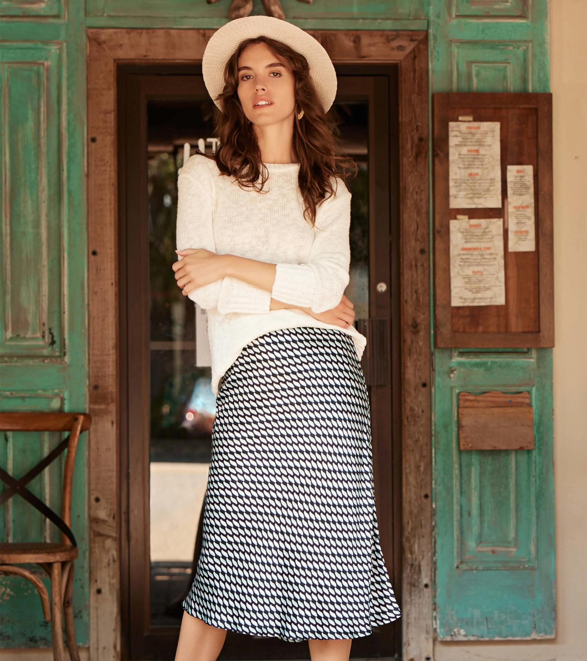 Grace Midi Skirt - Graphic Leaves - Image 3