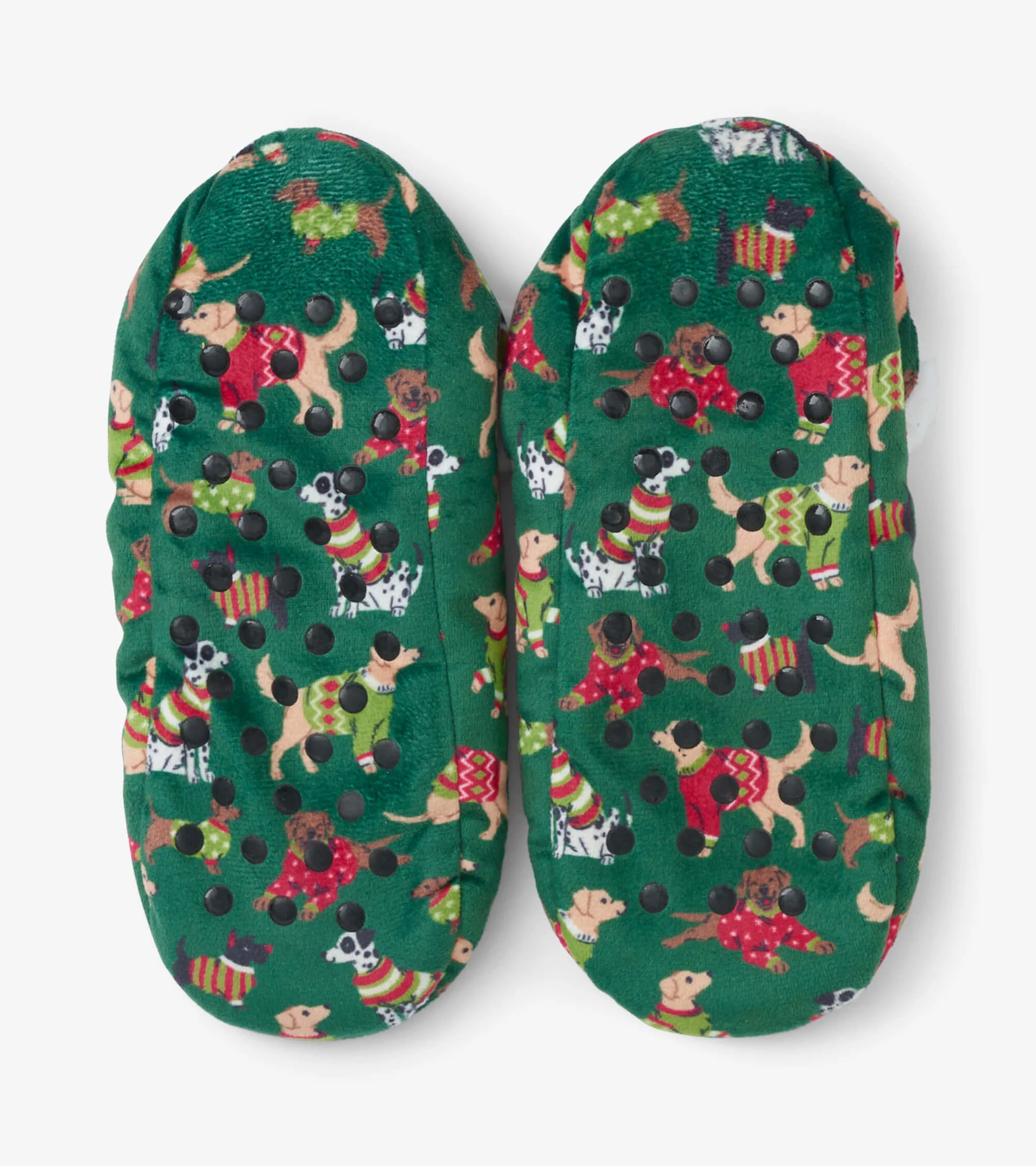 Women's Green Woofing Christmas Warm & Cozy Slippers - Image 2