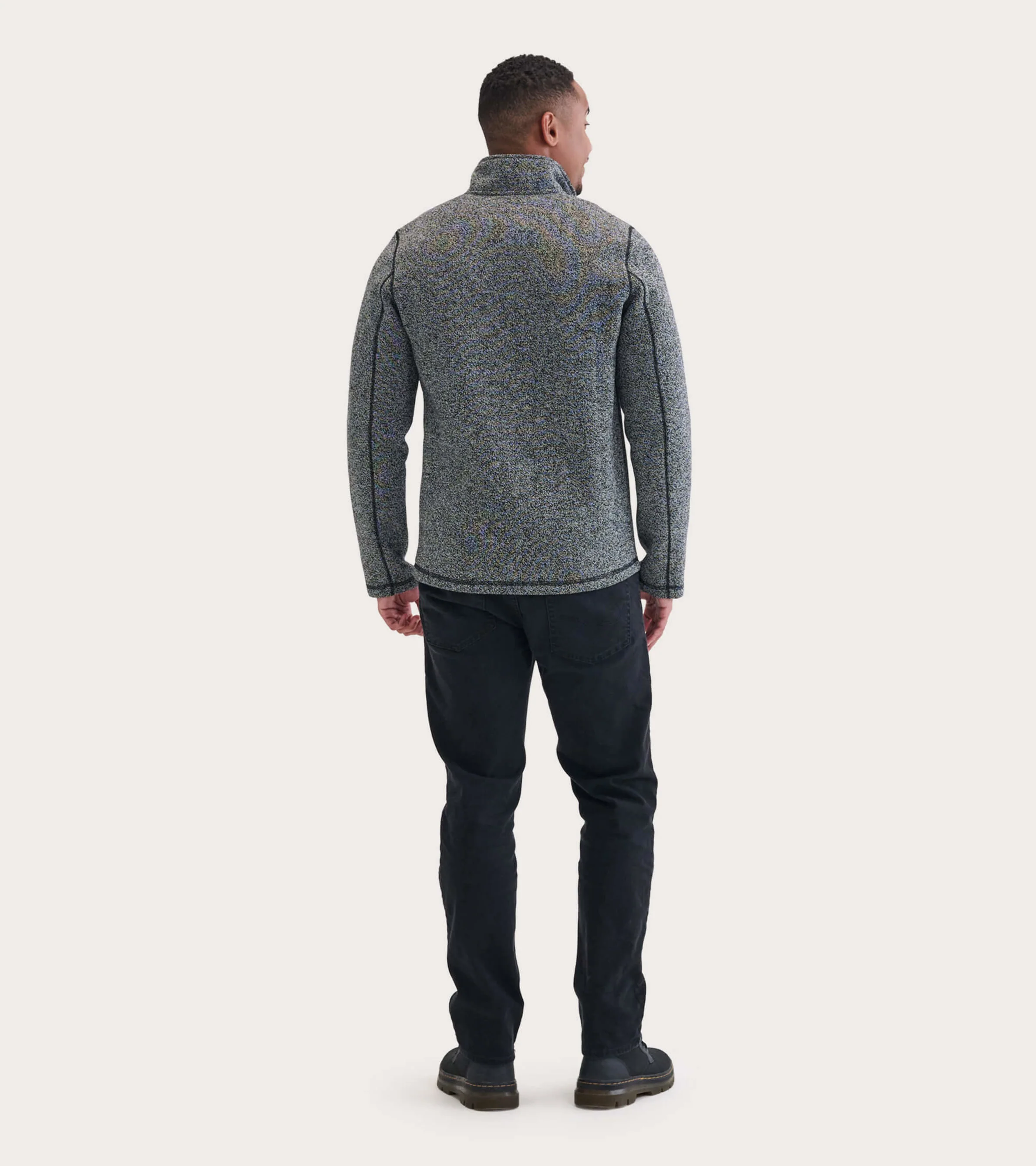 Grey Heritage Men's Mock Neck Sherpa Lined Pullover - Image 4