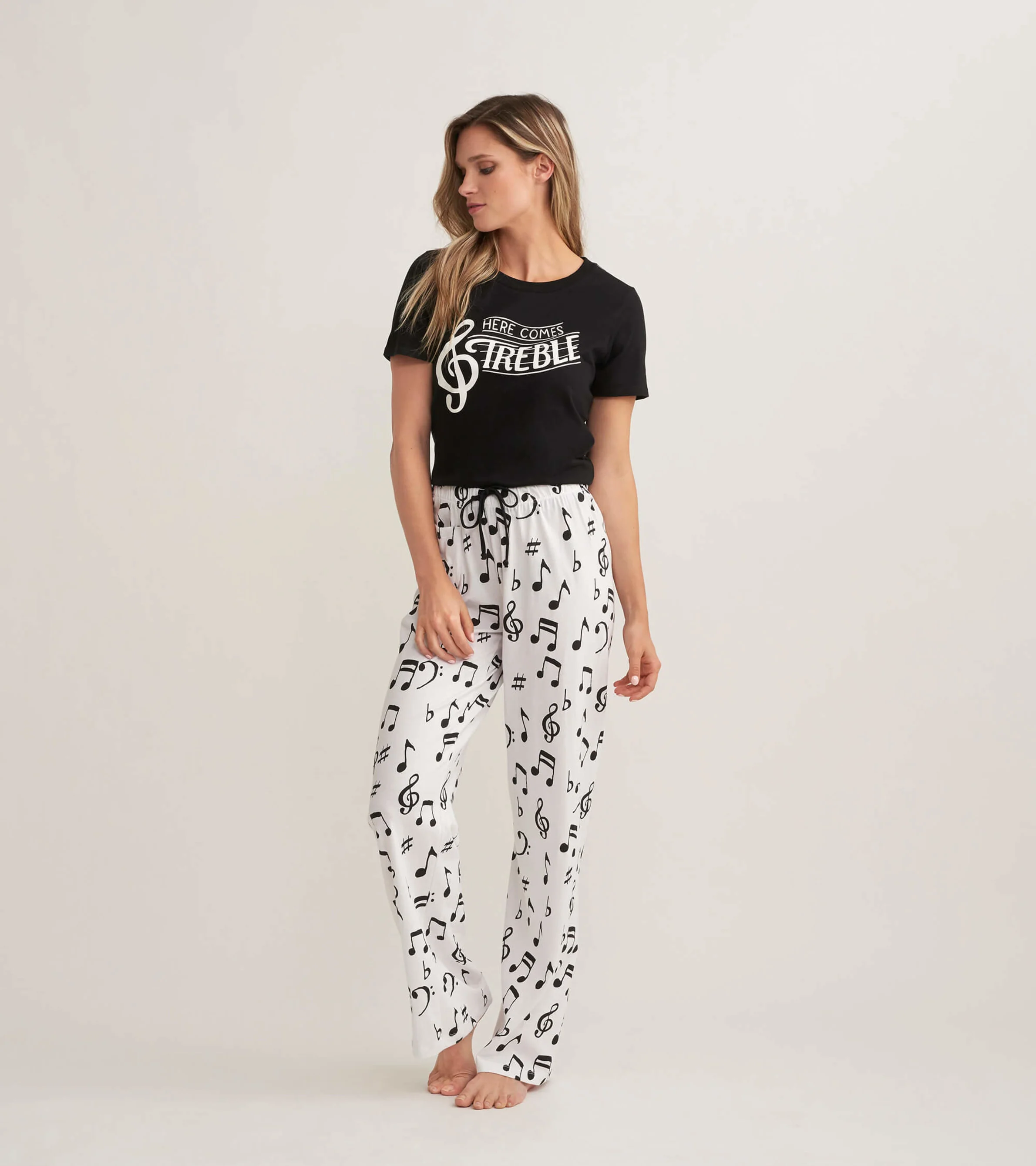 "Here Comes Treble" Women's Cotton Pajama Pants - Image 3