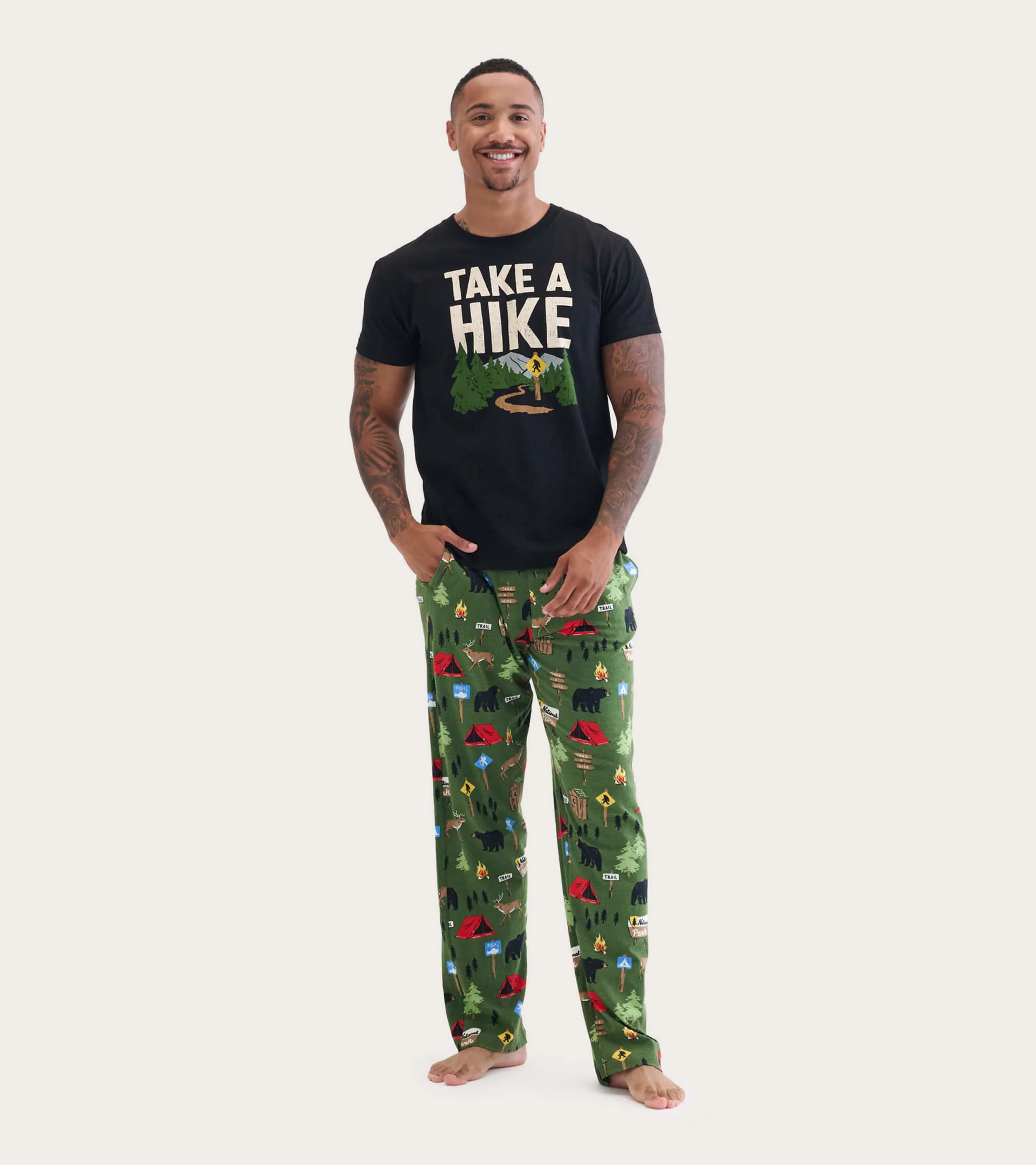 Hiking Trail Men's Stretch Cotton Pajama Pants - Image 3