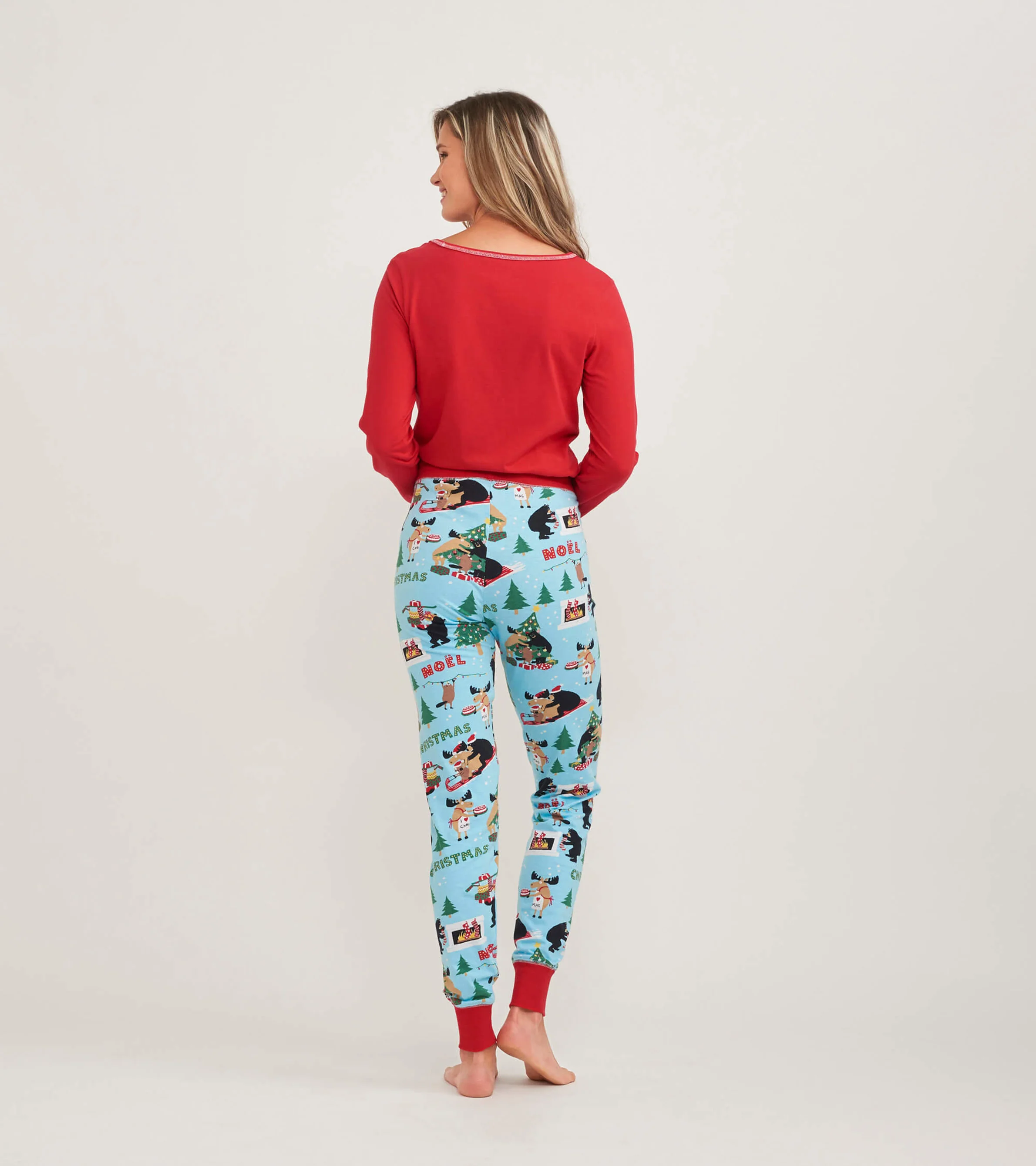 Women's Red Long Sleeve Pajama Top - Image 3