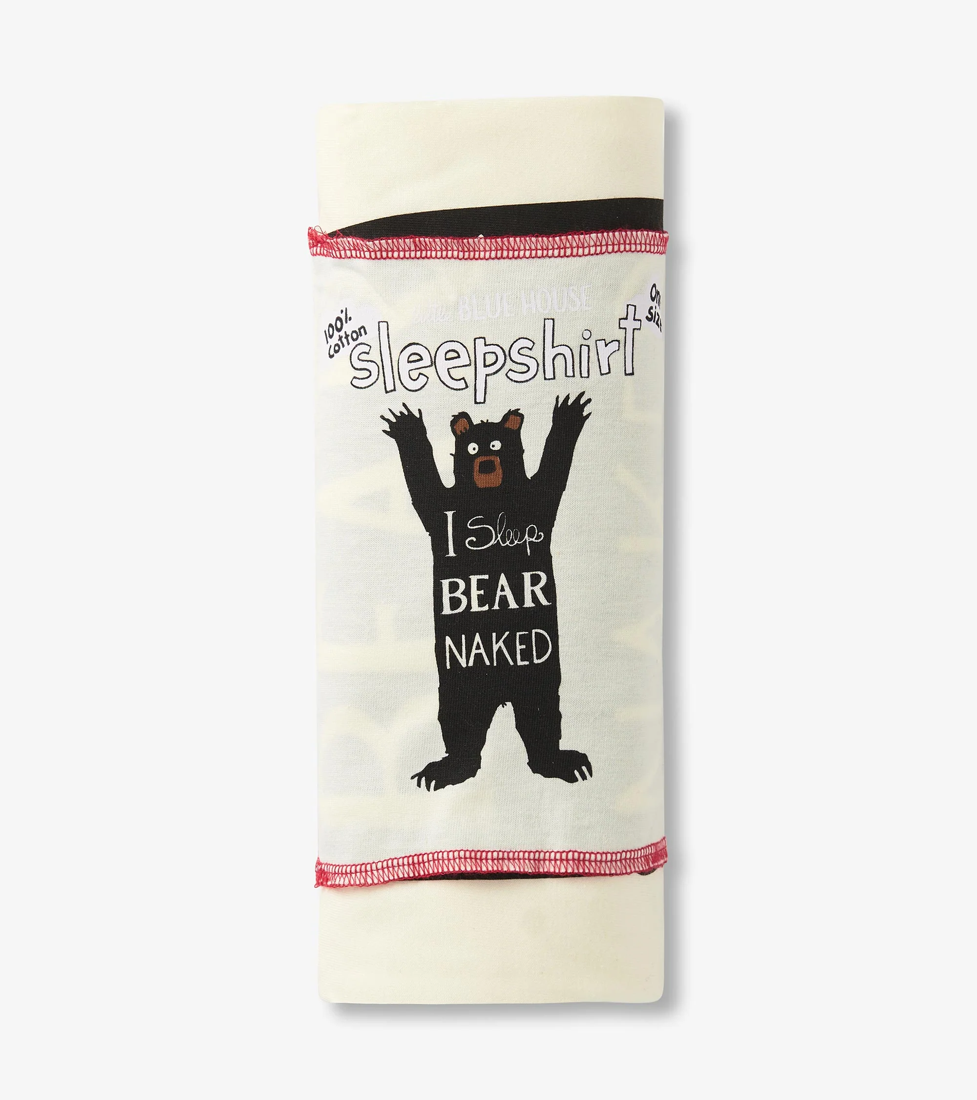 I Sleep Bear Naked Women's Cotton Sleepshirt - Image 3