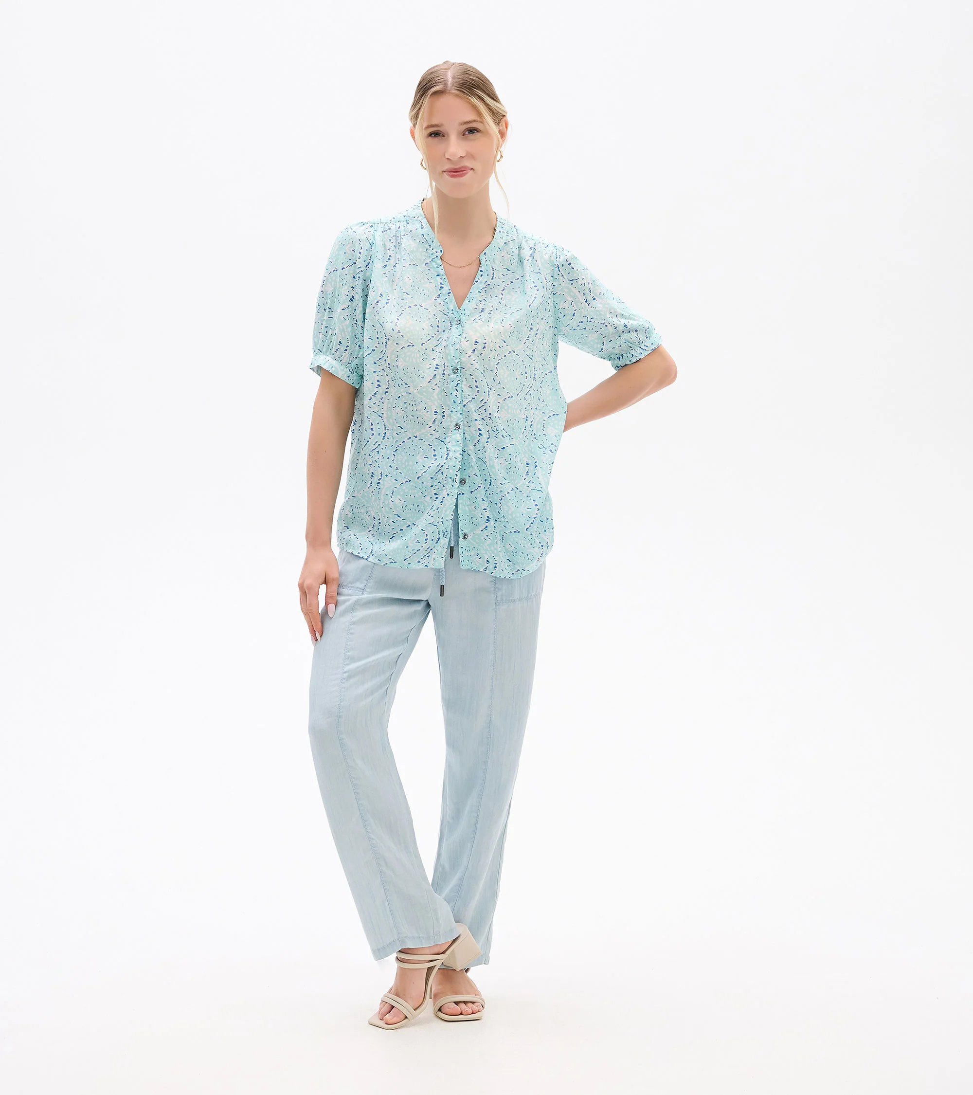Ivy Blouse - Beach Glass Ikat - Image 3
