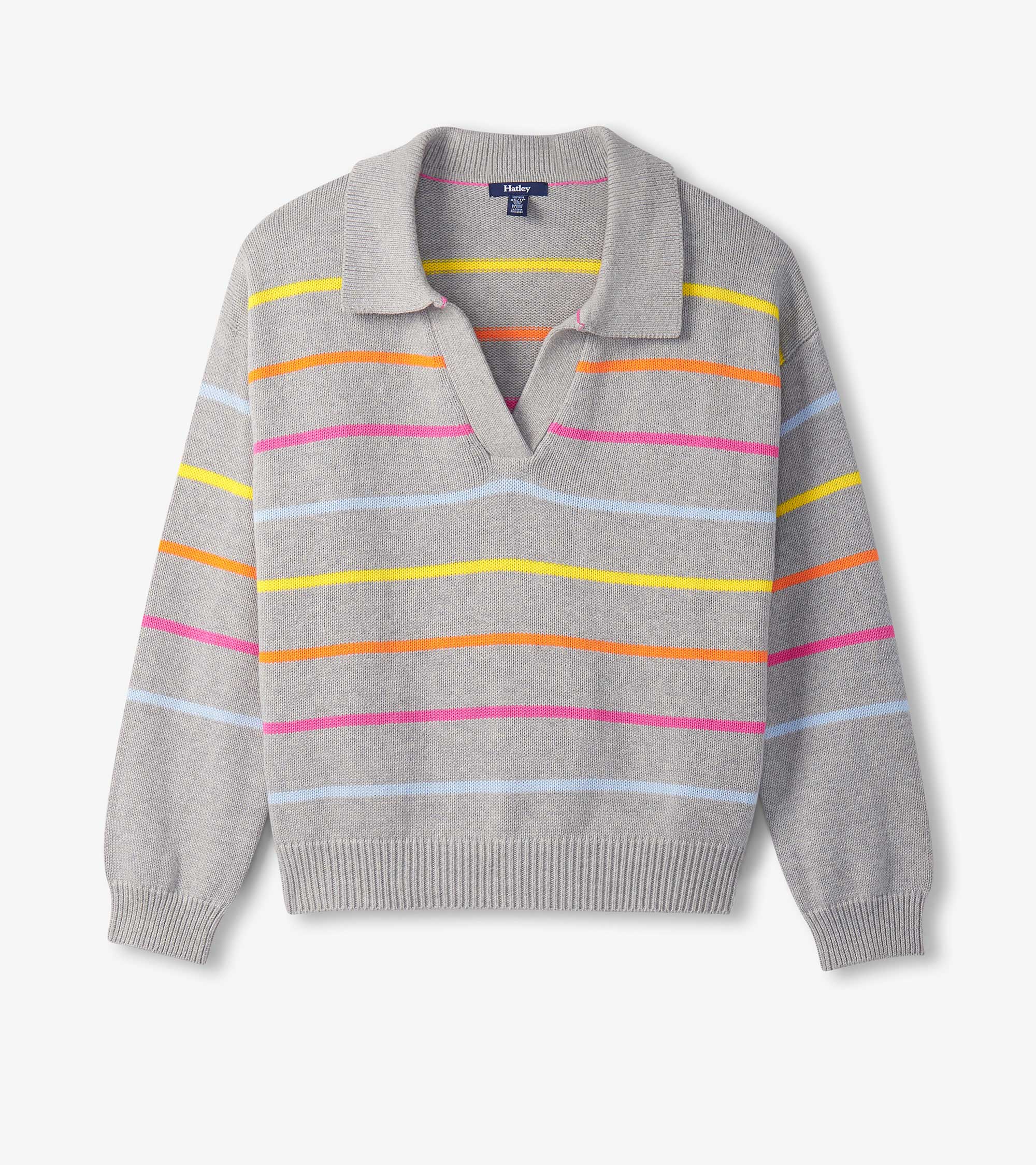 Johnny Collar Sweater - Sorbet Stripes - Image 2