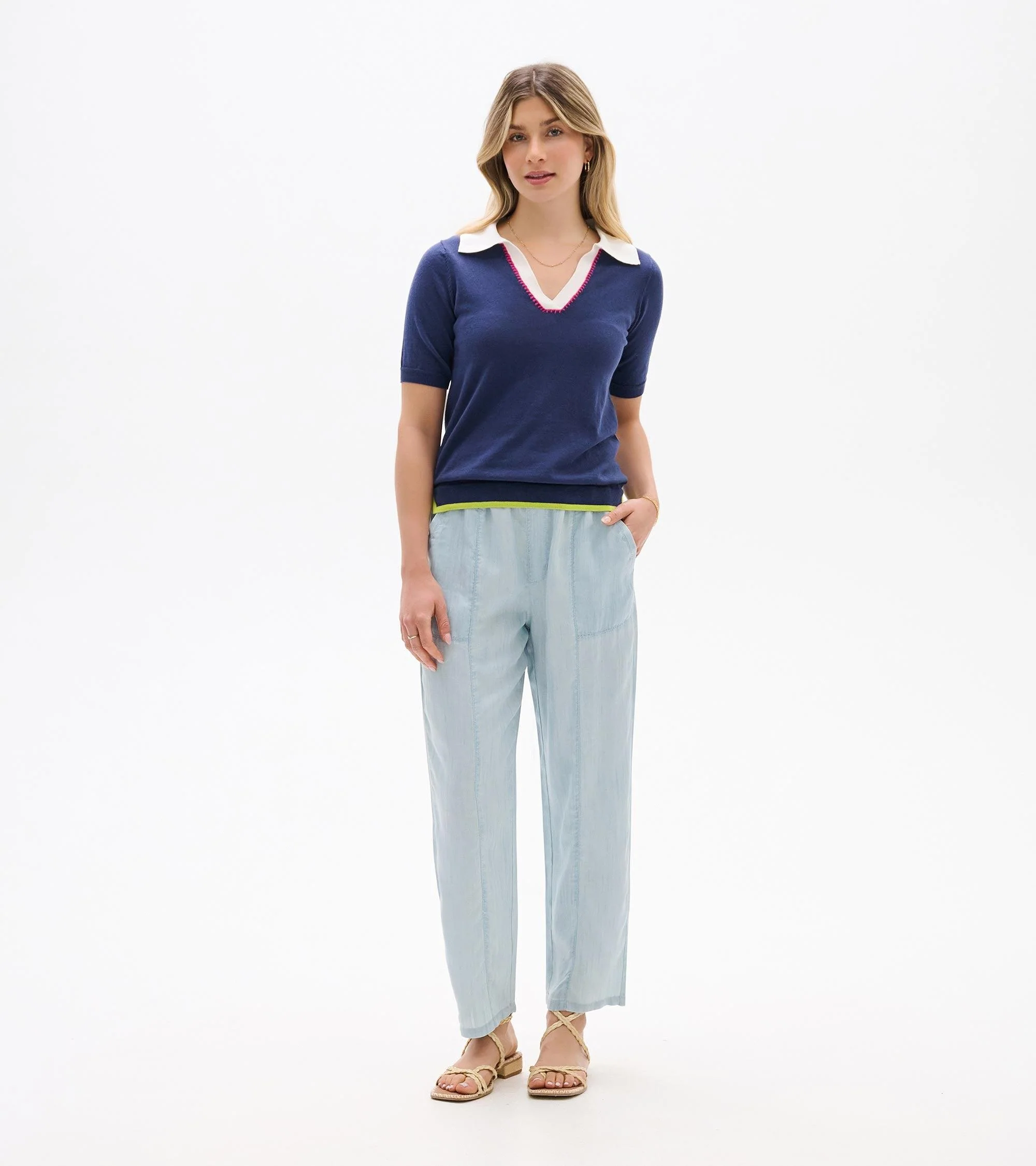 Johnny Collar Top - Patriot Blue - Image 3