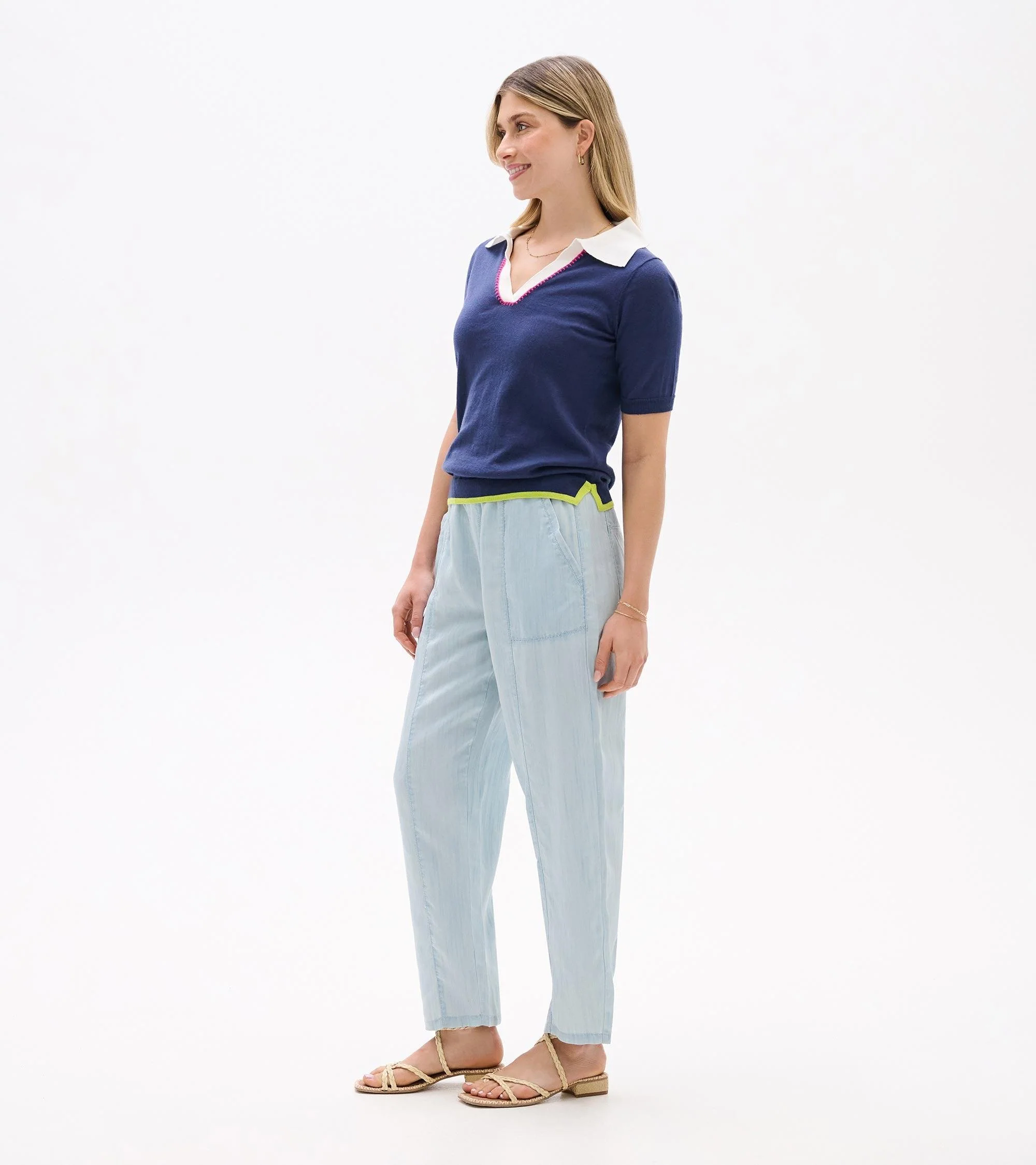 Johnny Collar Top - Patriot Blue - Image 4