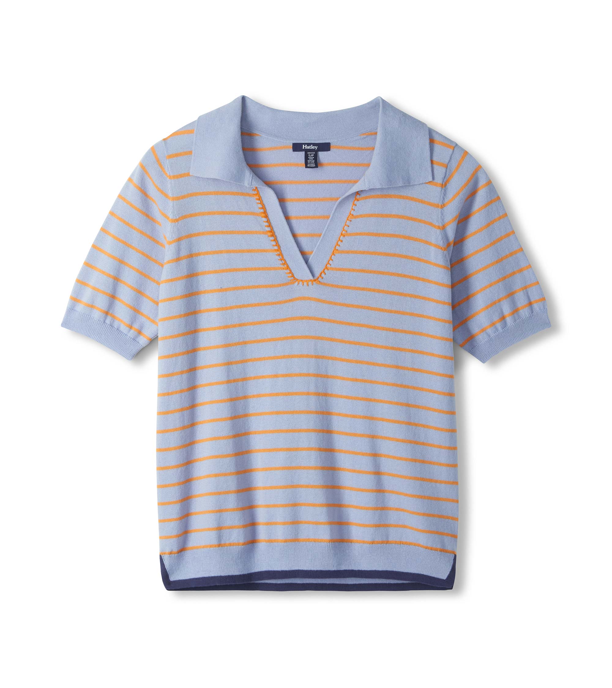 Johnny Collar Top - Serenity Stripe - Image 2