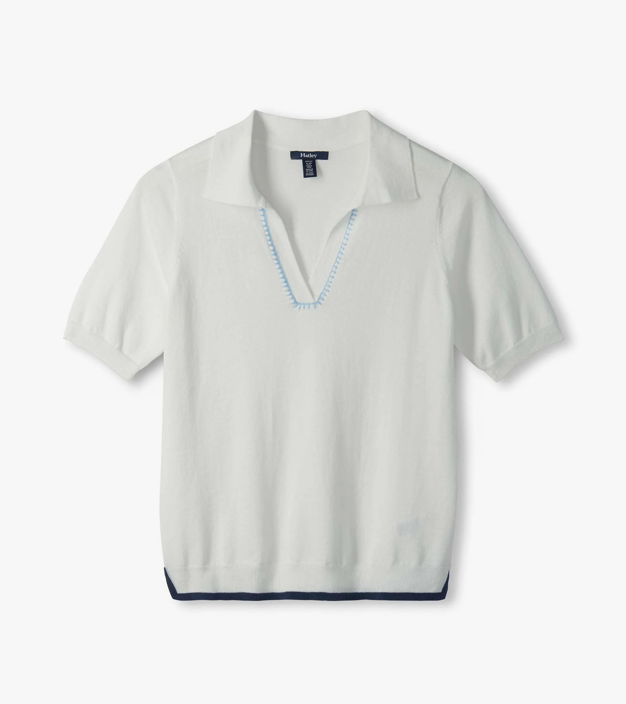 Johnny Collar Top - White - Image 2