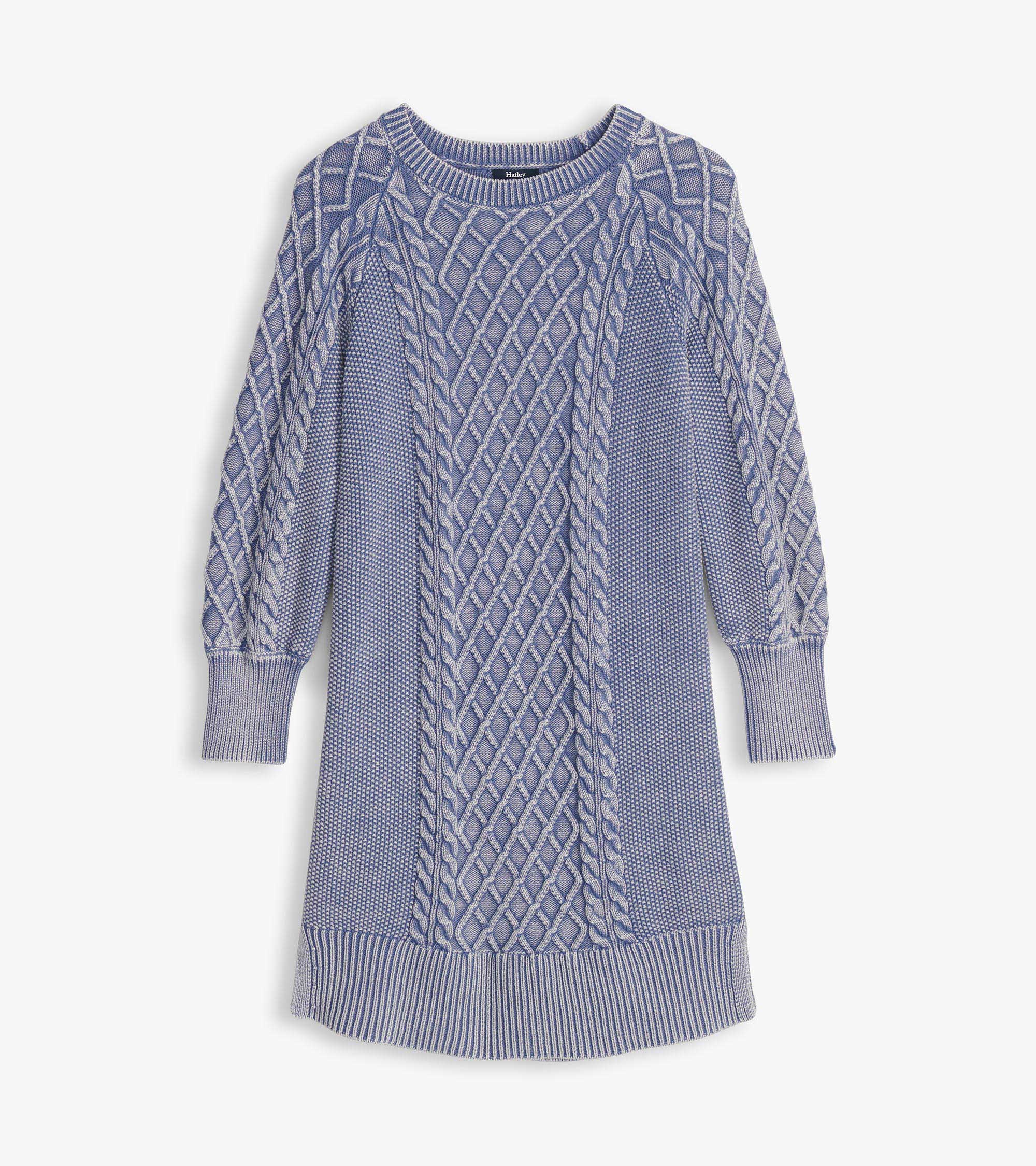 Juliet Cable Knit Dress - Bleached Denim