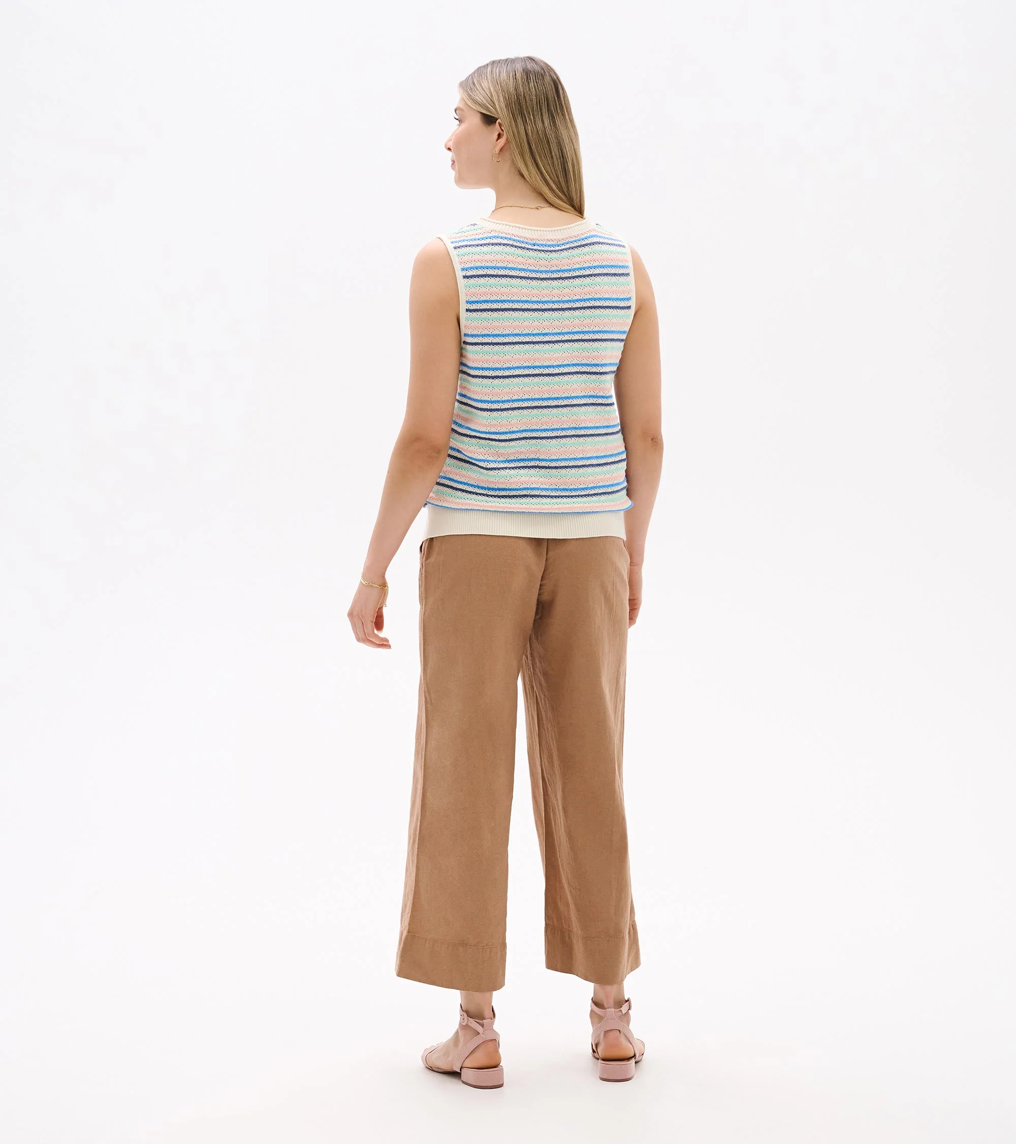 Kate Sleeveless Tank - Blush Stripes - Image 5