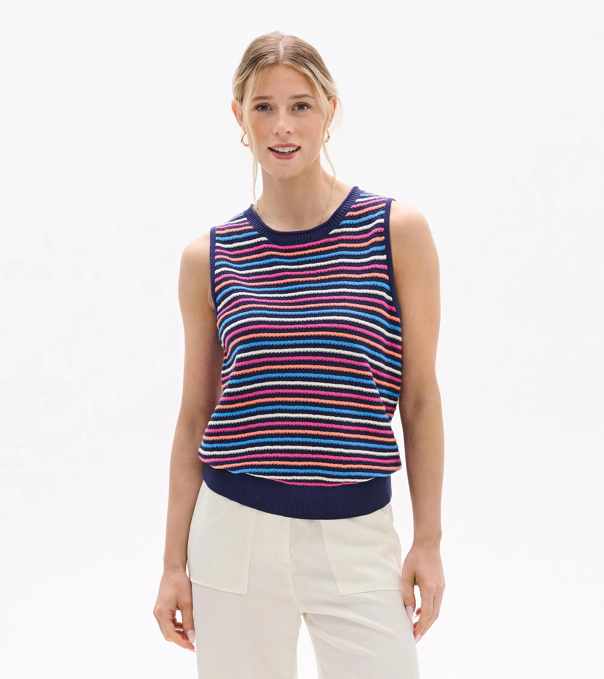 Kate Sleeveless Tank - Sorbet Stripes