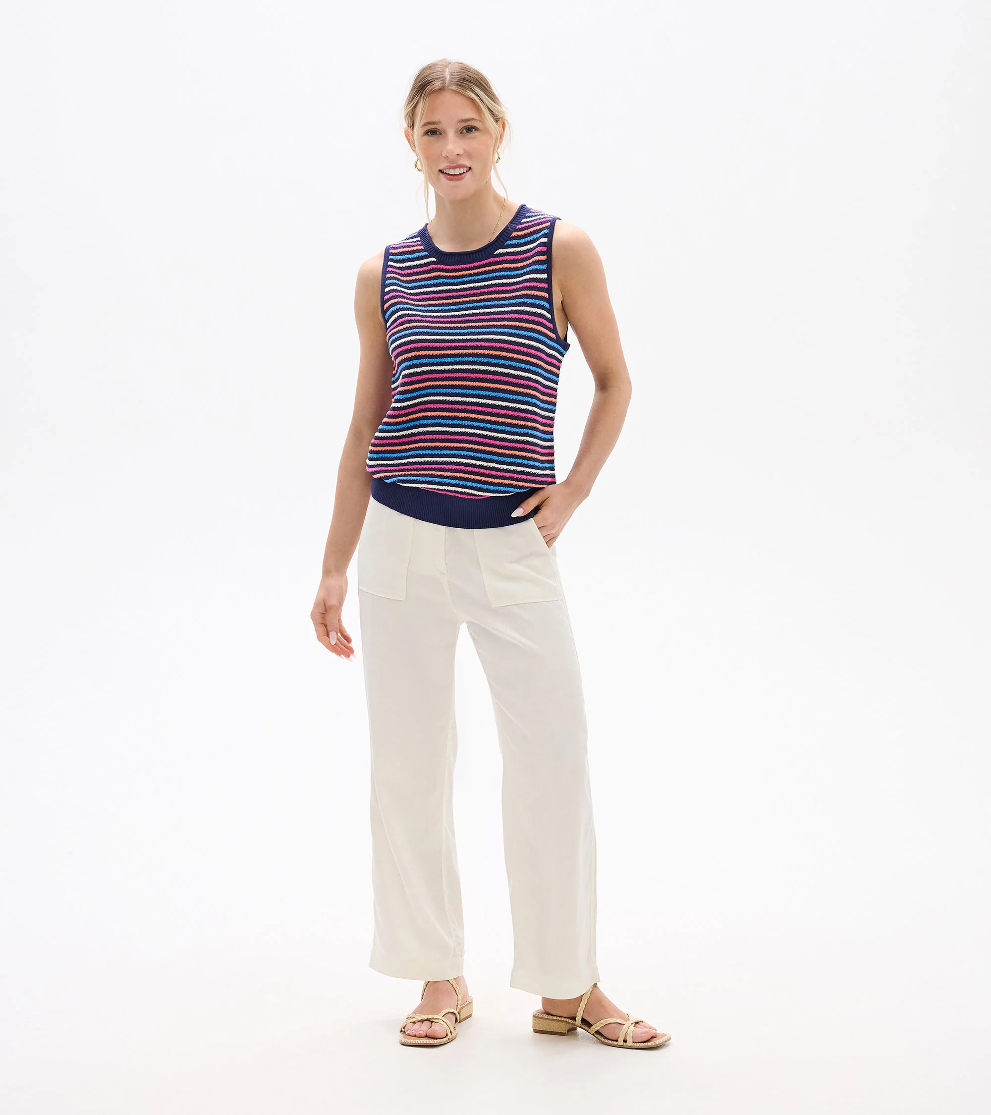 Kate Sleeveless Tank - Sorbet Stripes - Image 3