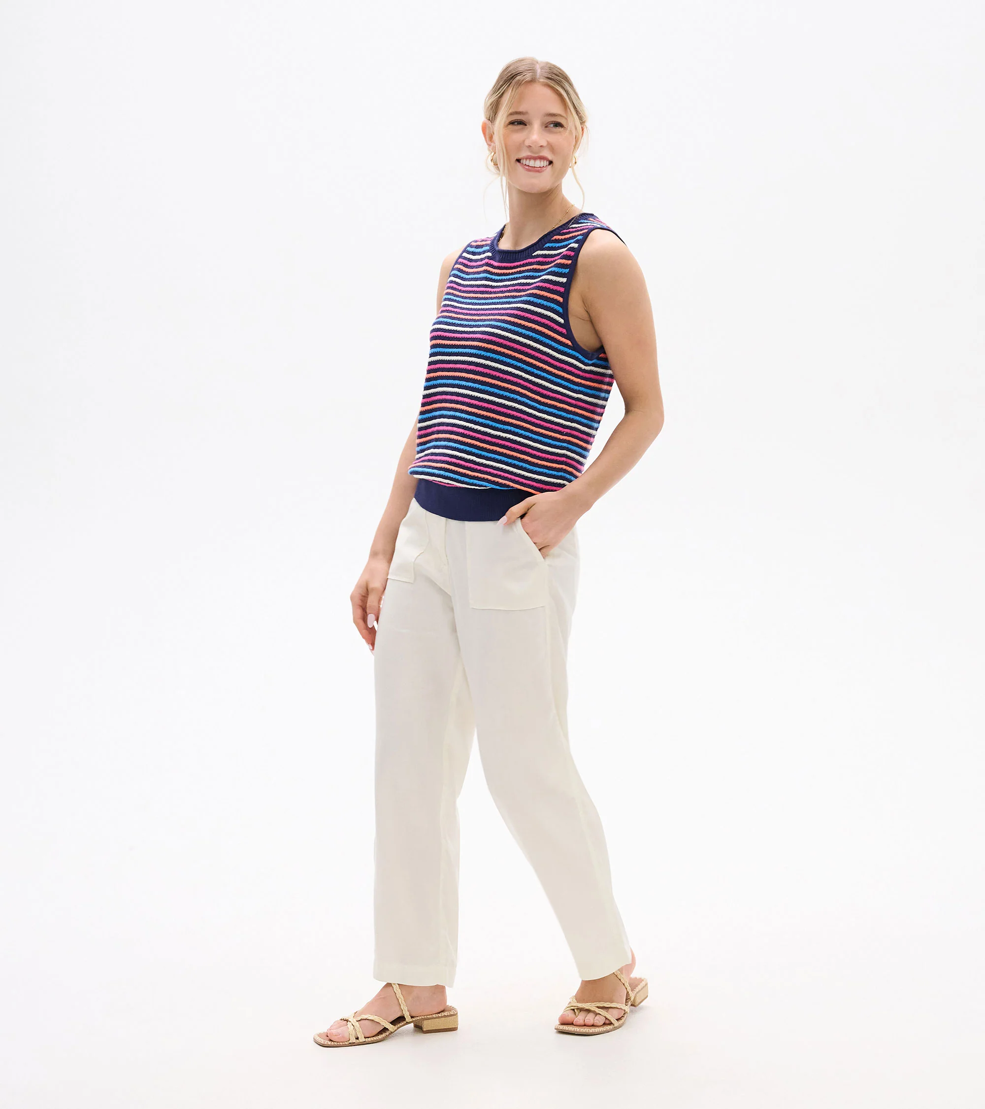 Kate Sleeveless Tank - Sorbet Stripes - Image 4