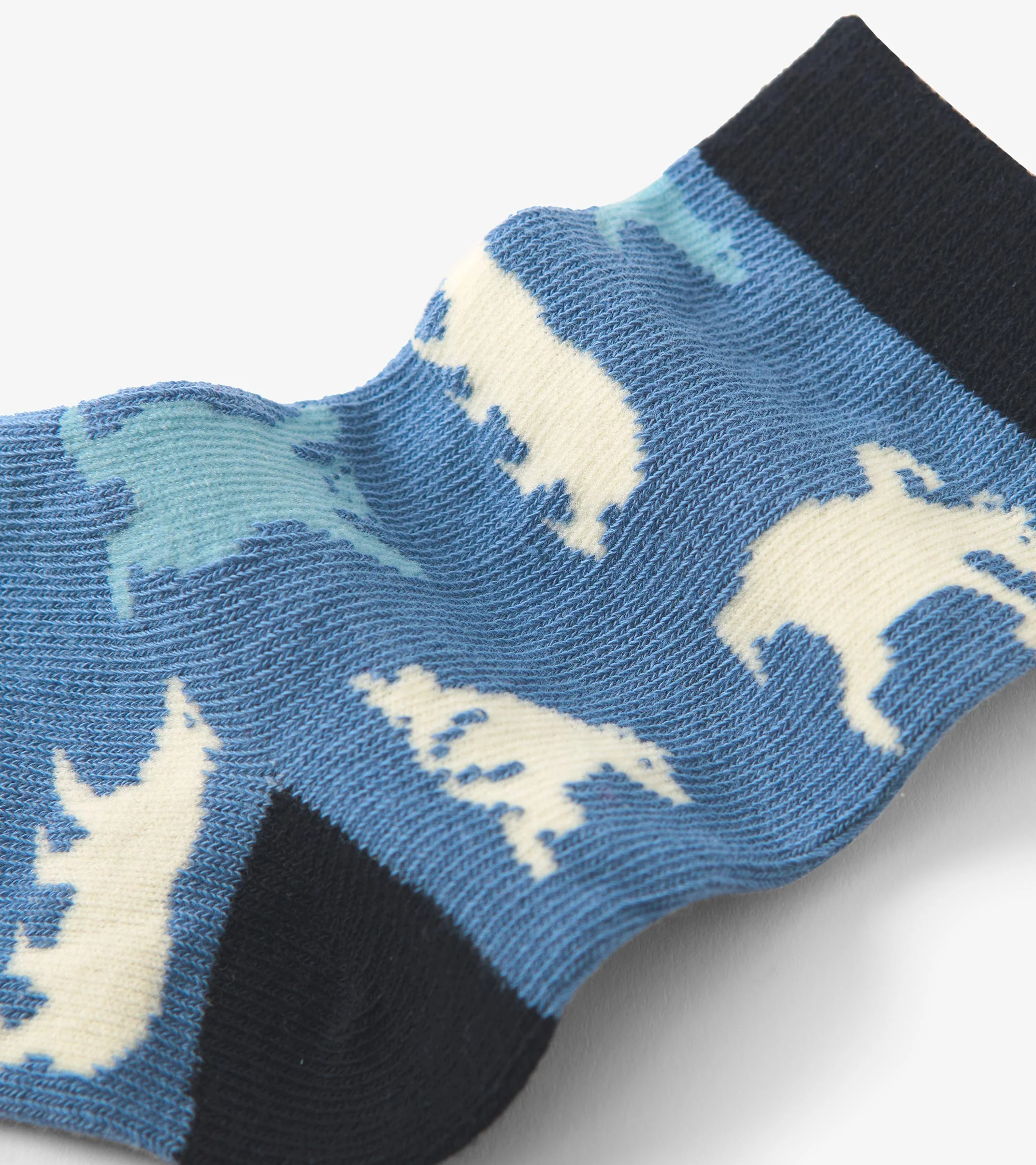 Kids Blue Polar Bears Crew Socks - Image 2