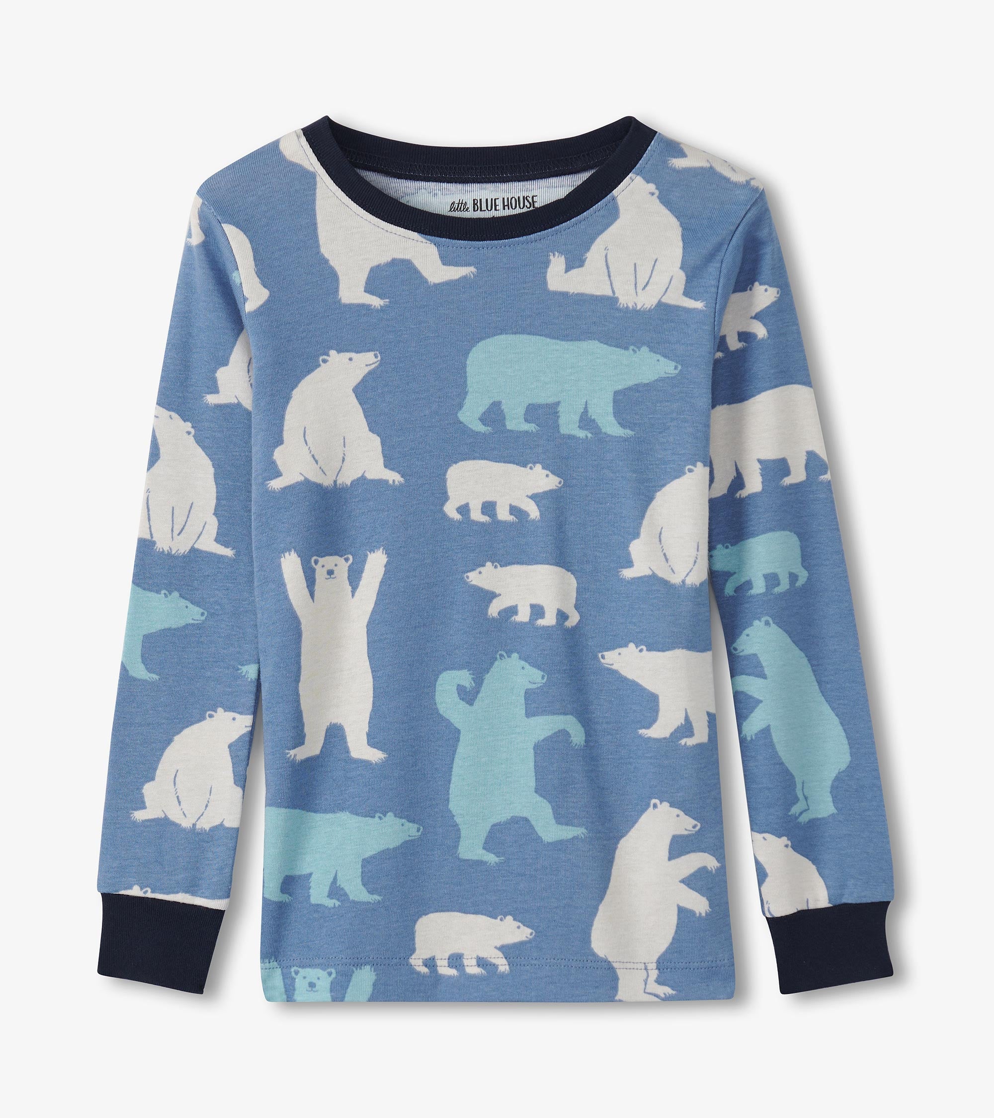 Kids Blue Polar Bears Pajama Set - Image 3