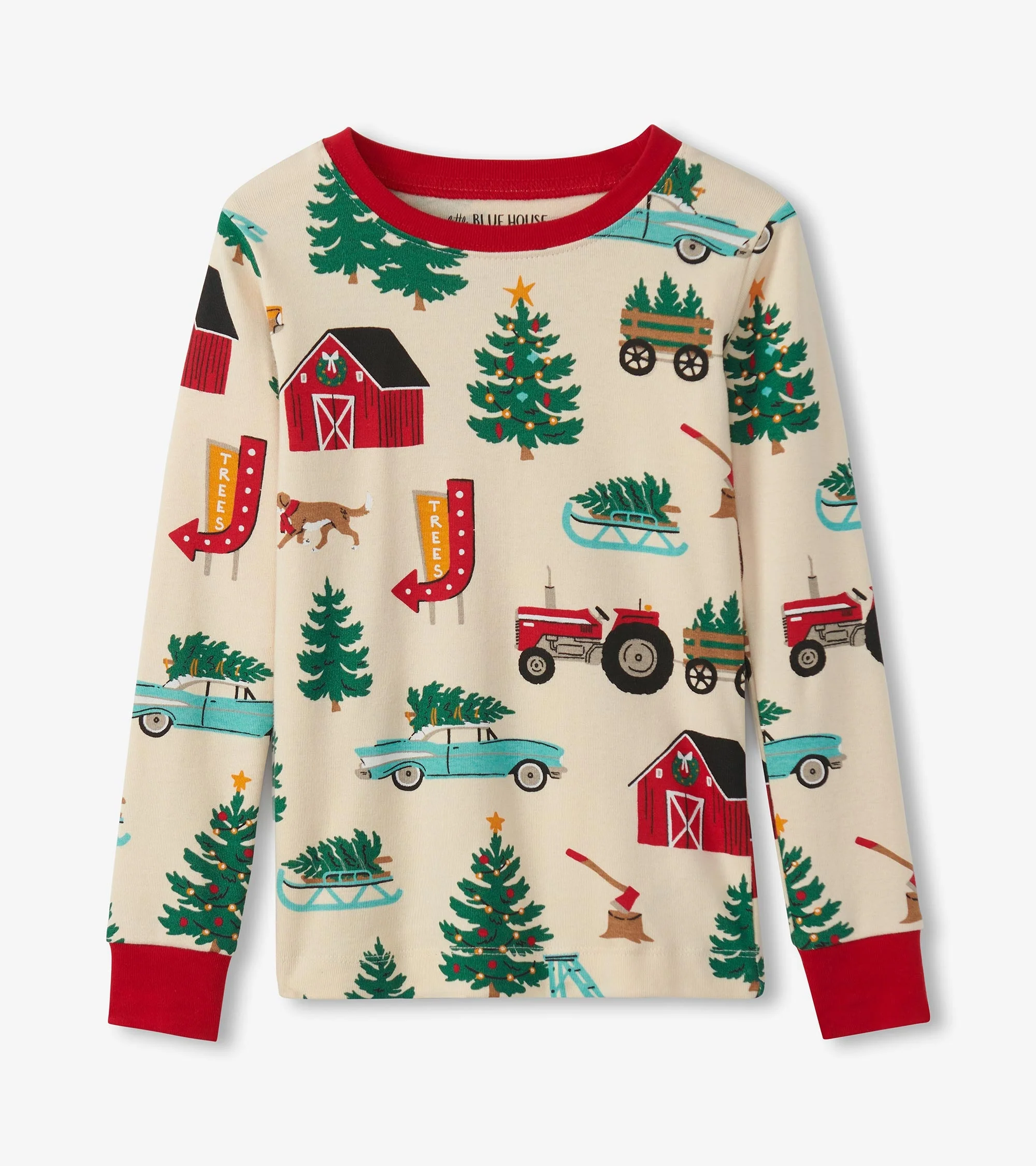 Kids Christmas Tree Farm Pajama Set - Image 3