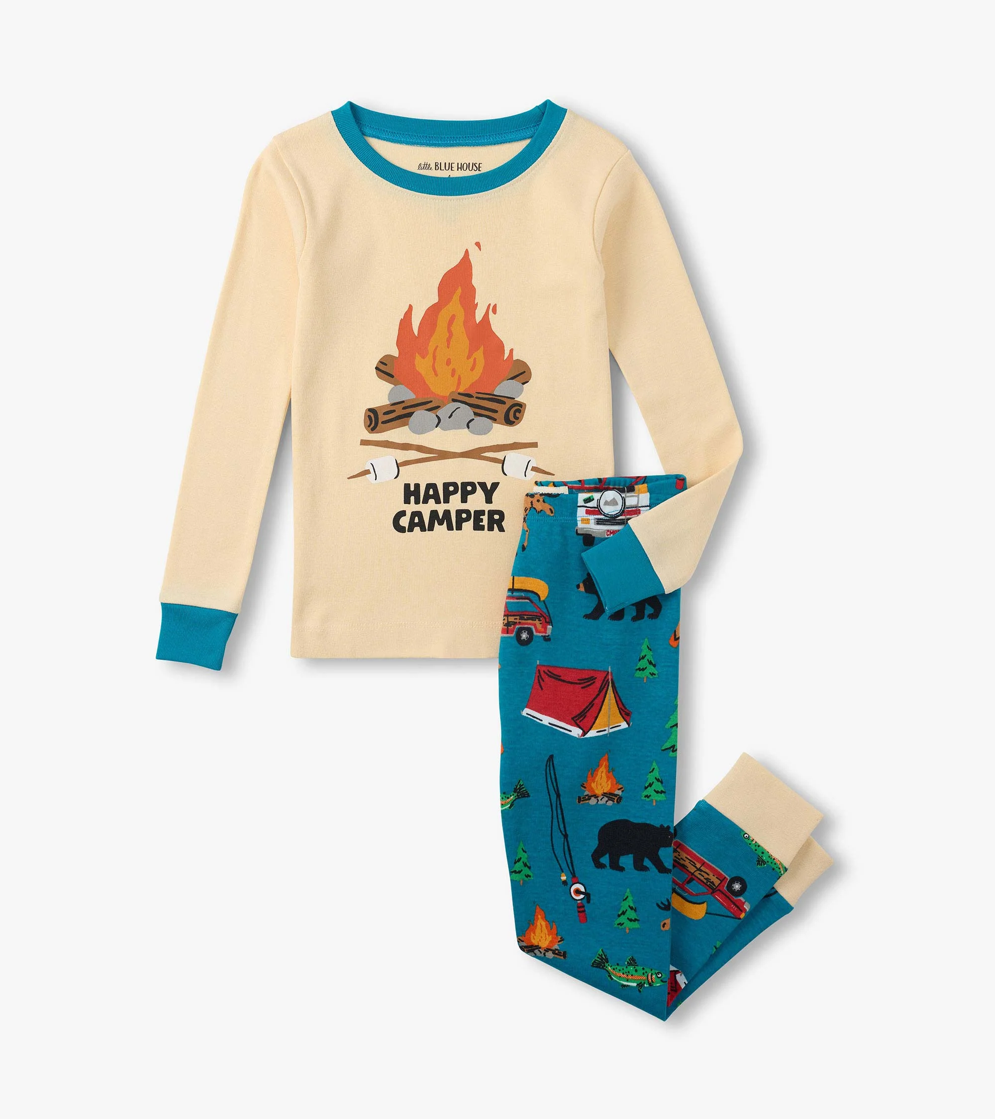 Kids Happy Camper Retro Camping Pajama Set
