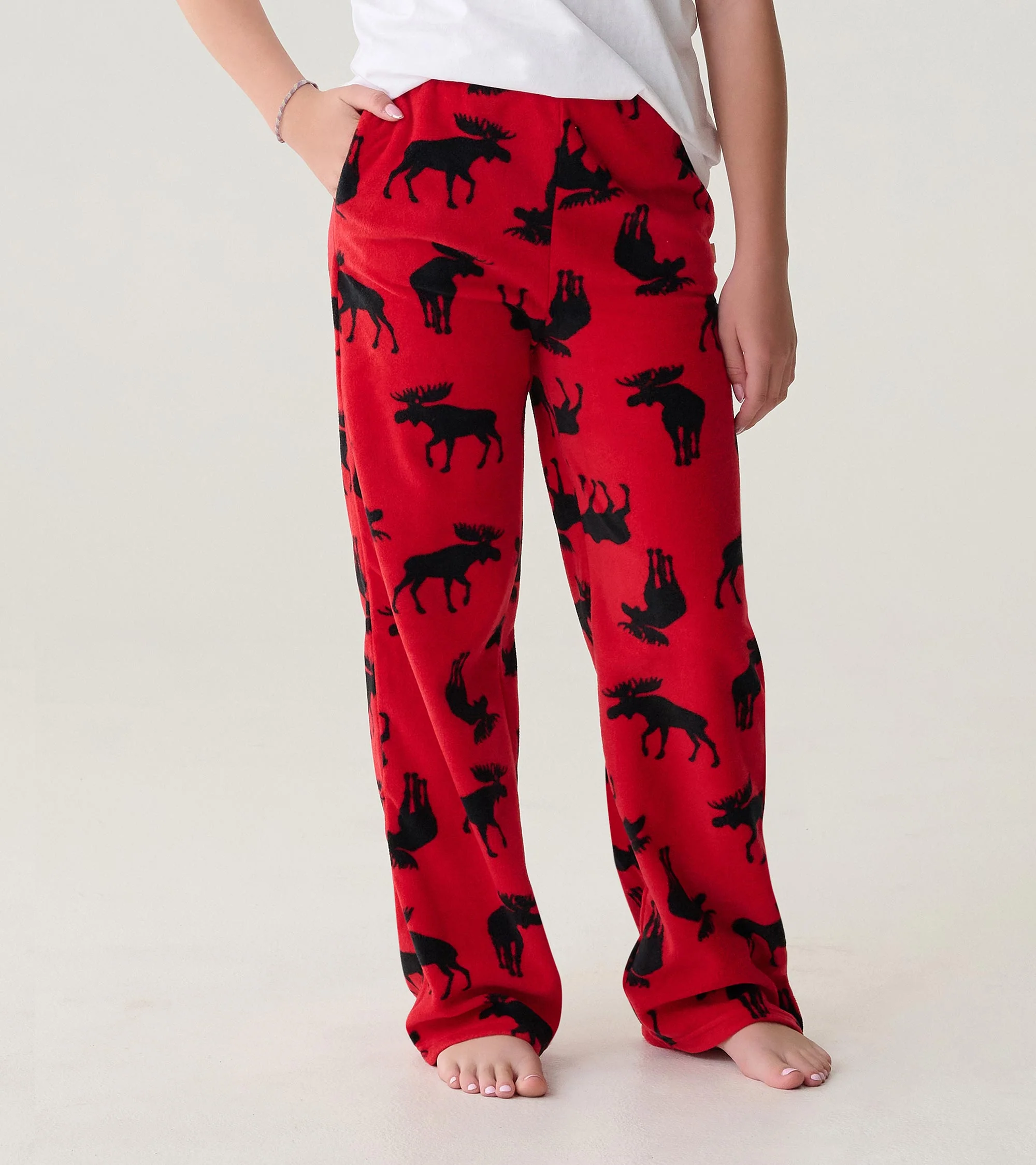 Kids Moose on Red Polar Pants - Image 3