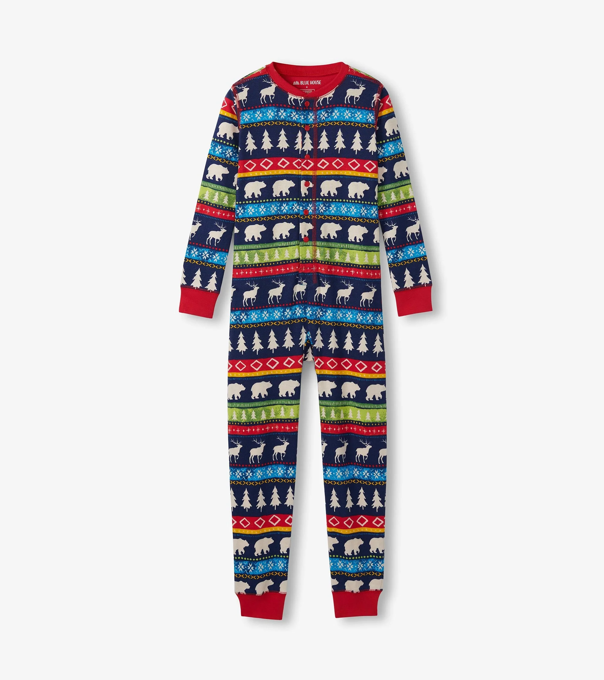 Kids Navy Fair Isle Onesie - Image 3