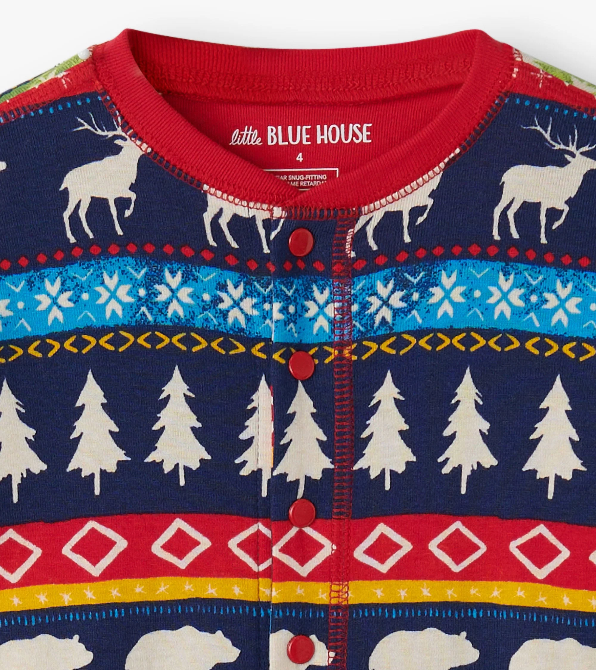 Kids Navy Fair Isle Onesie - Image 6
